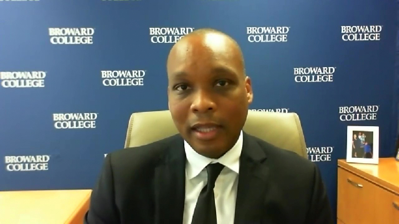 Broward College President Gregory Haile, a director at the Atlanta Fed, speaks with Reuters by Zoom