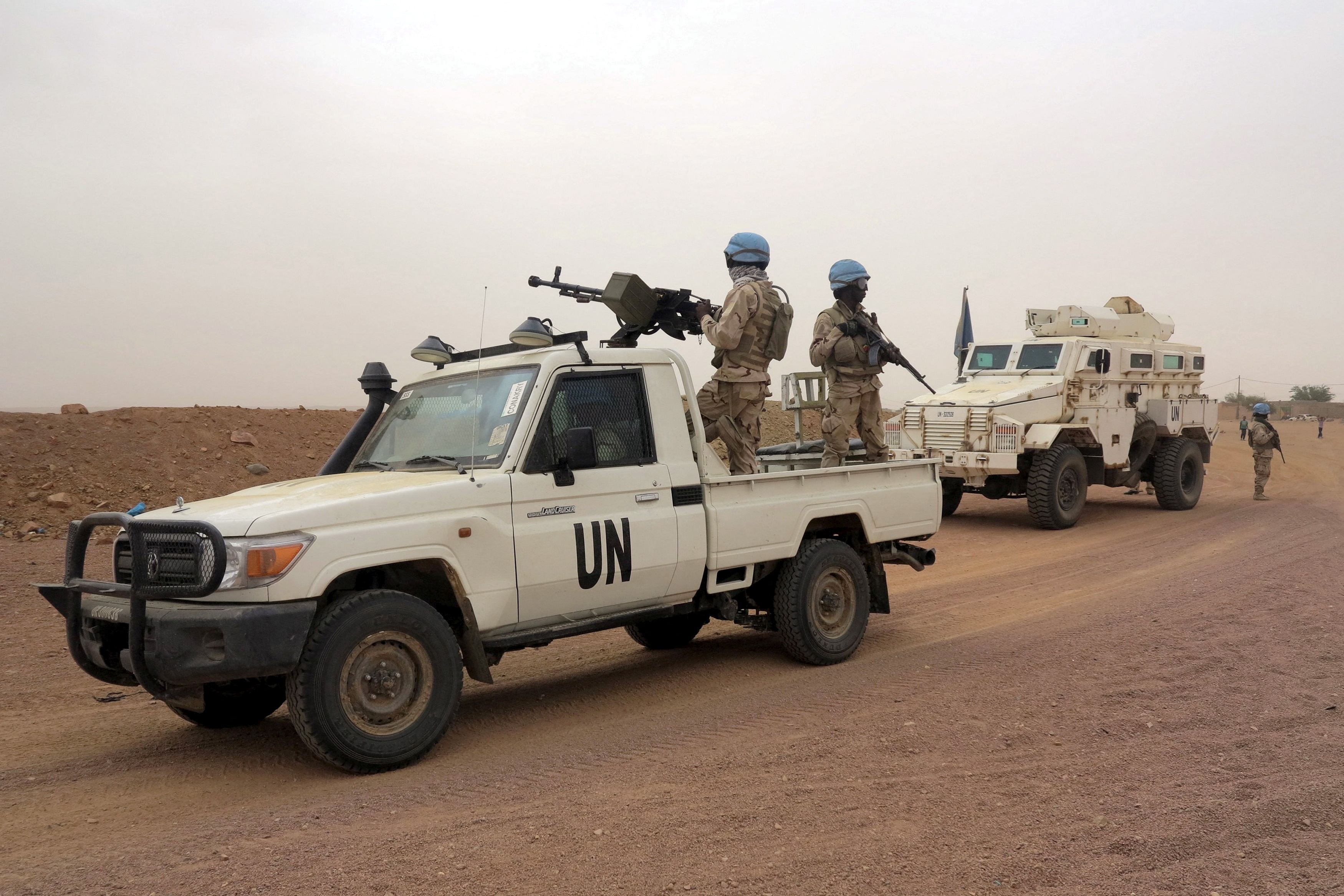 UN peacekeepers patrol in Kidal