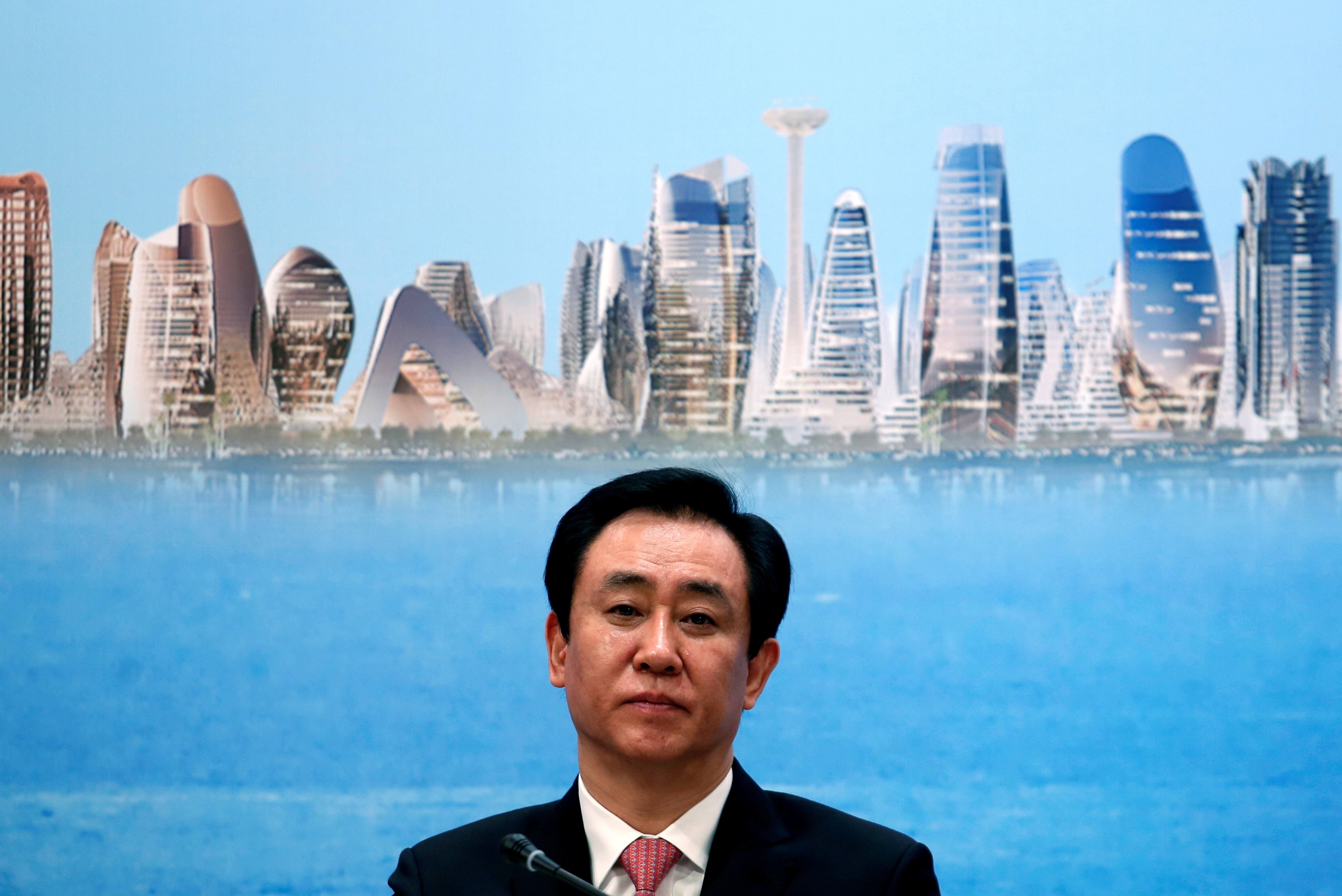 China Evergrande Group Chair Hui Ka Yan attends a press conference on the property developer's annual results in Hong Kong, China March 28, 2017. REUTERS / Bobby Yip / File Photo