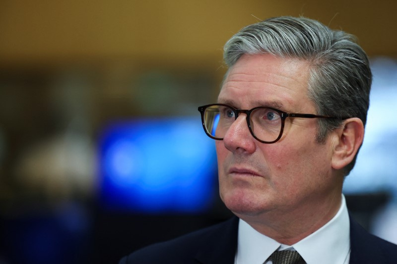 British PM Starmer visits a Police Headquarters in Lambeth