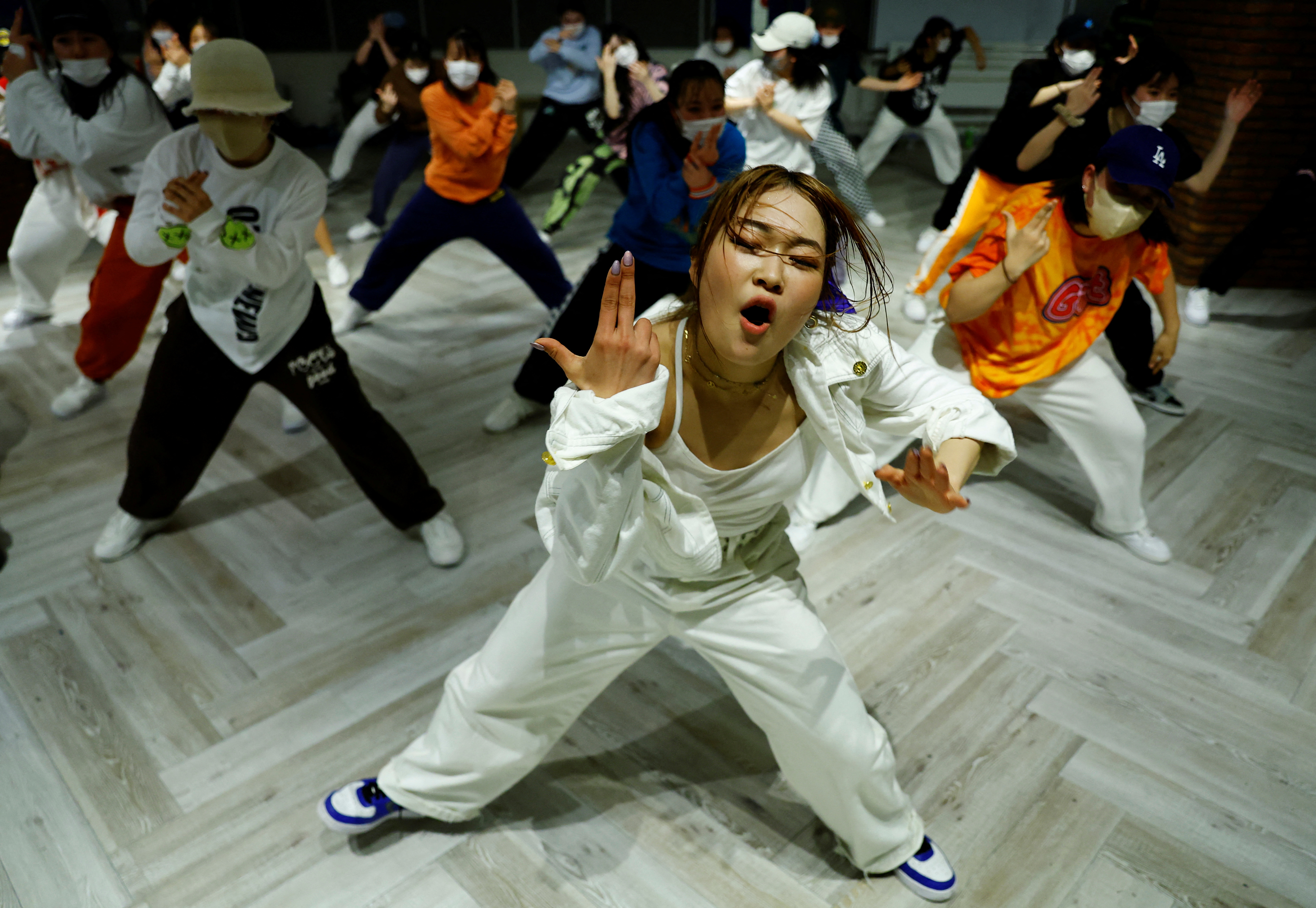 Japanese dancer ReiNa at her dance class in Tokyo