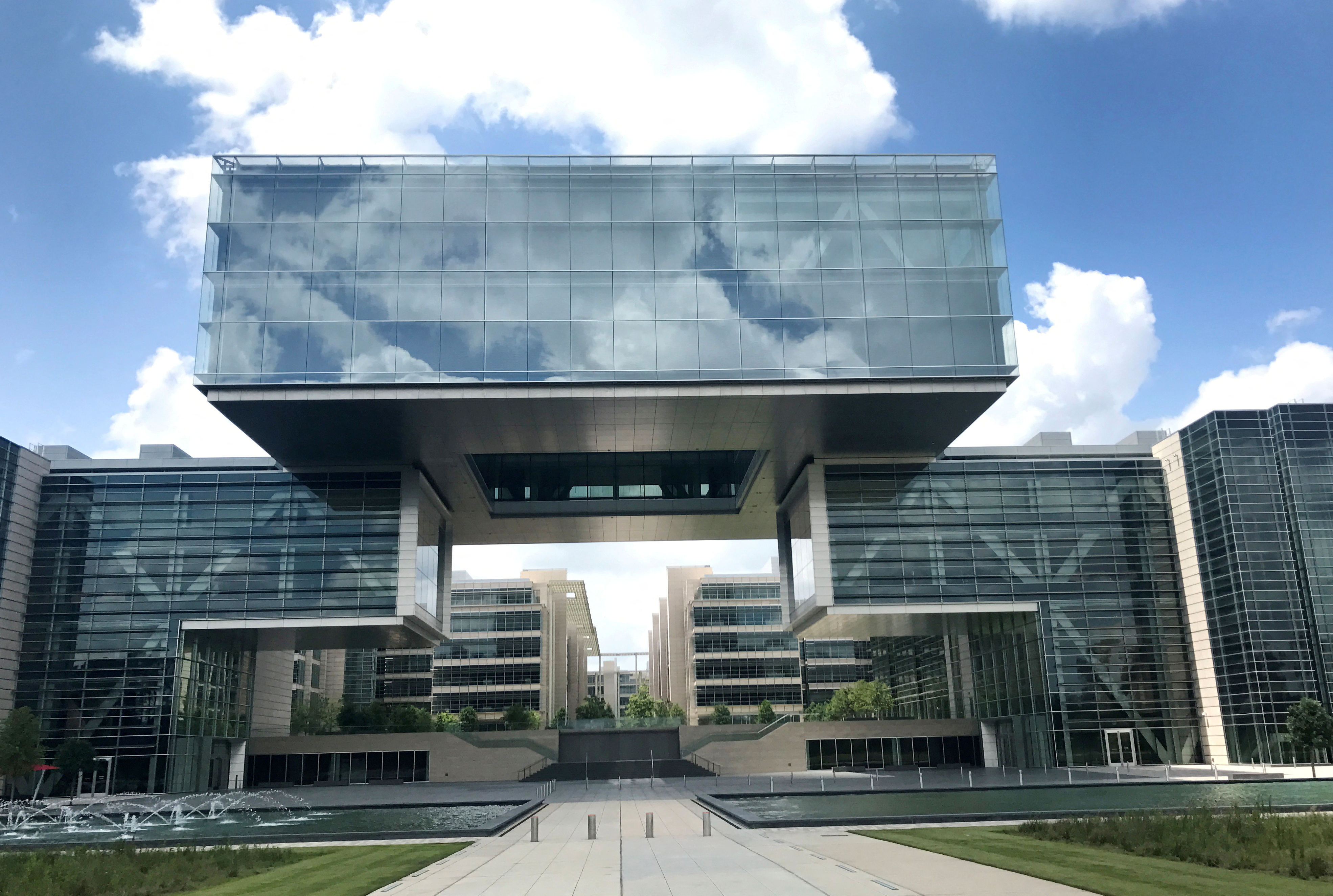 Exxon Mobil's Spring, Texas, campus where the bulk of the oil company's new trading will take place in Spring, Texas