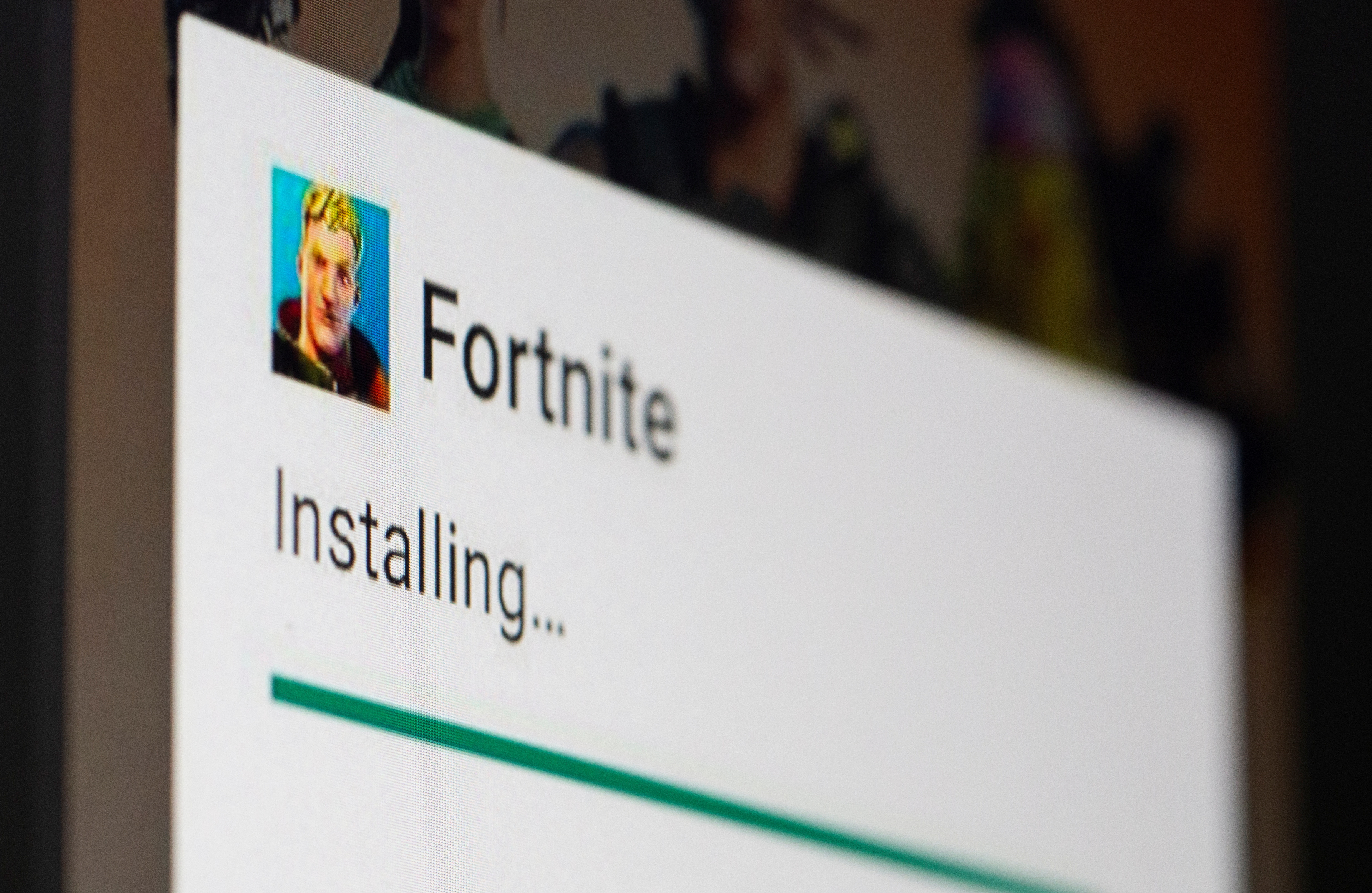 Fortnite installing on Android is seen in illustration