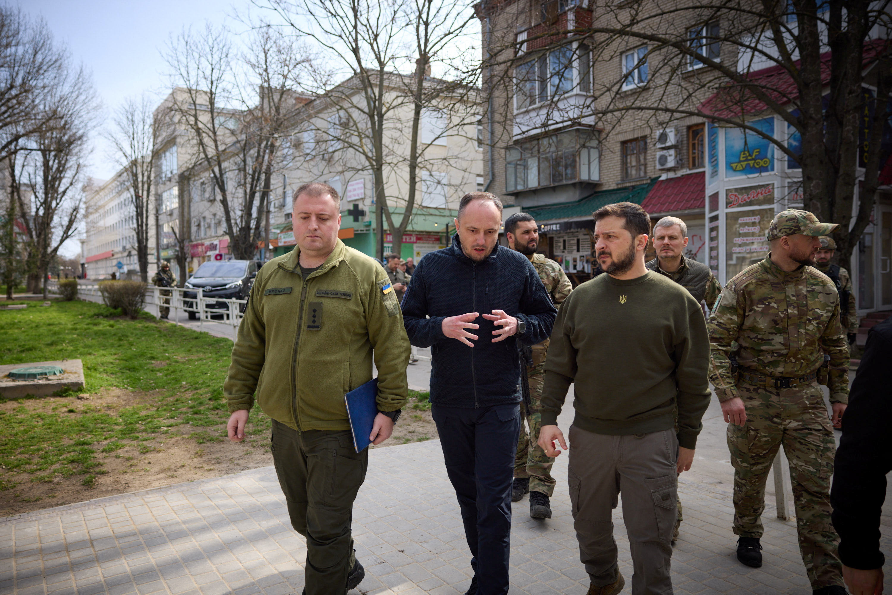 Ukraine's President Zelenskiy visits Kherson