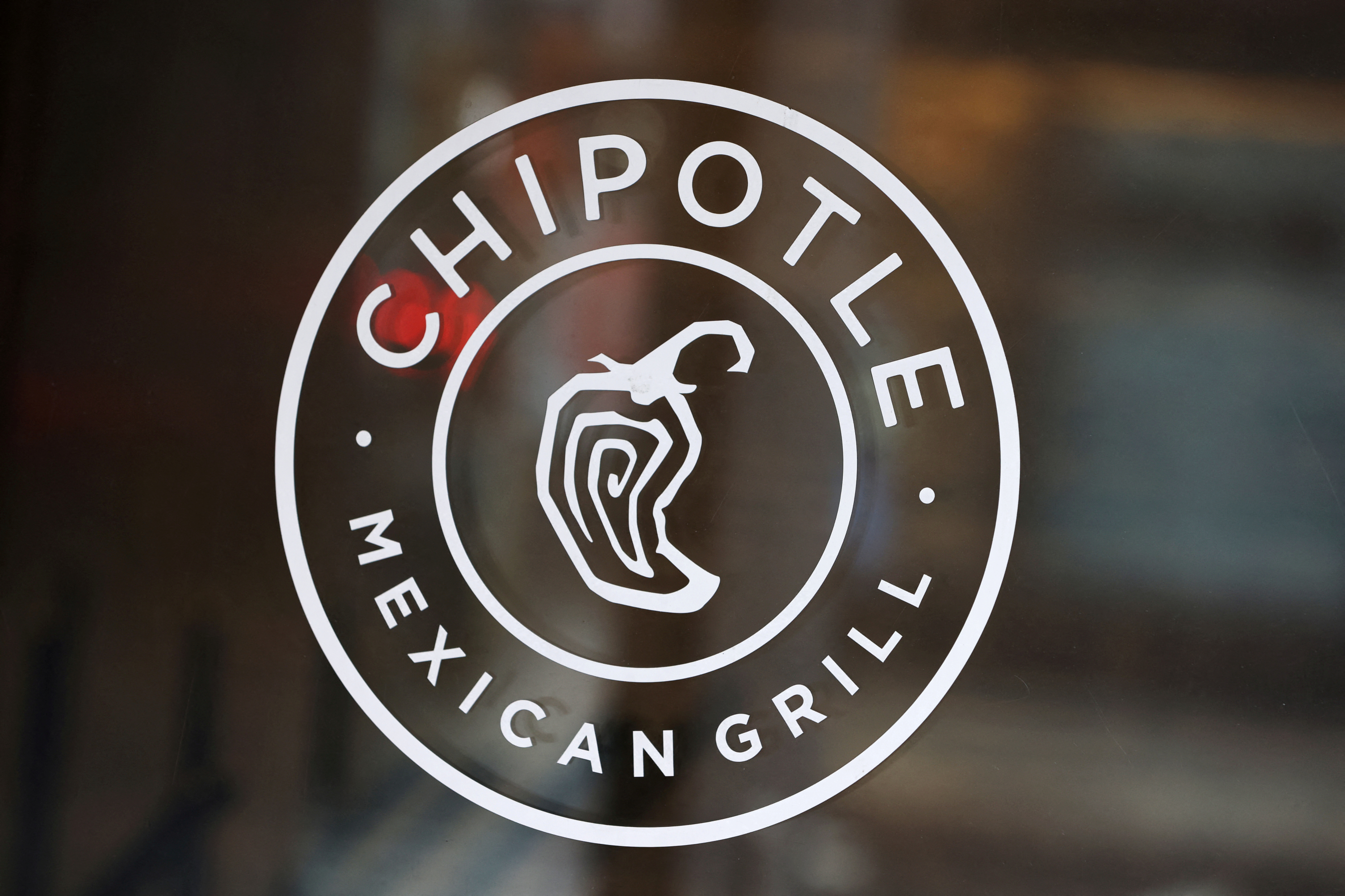 The logo of Chipotle is seen on one of their restaurants in Manhattan, New York City