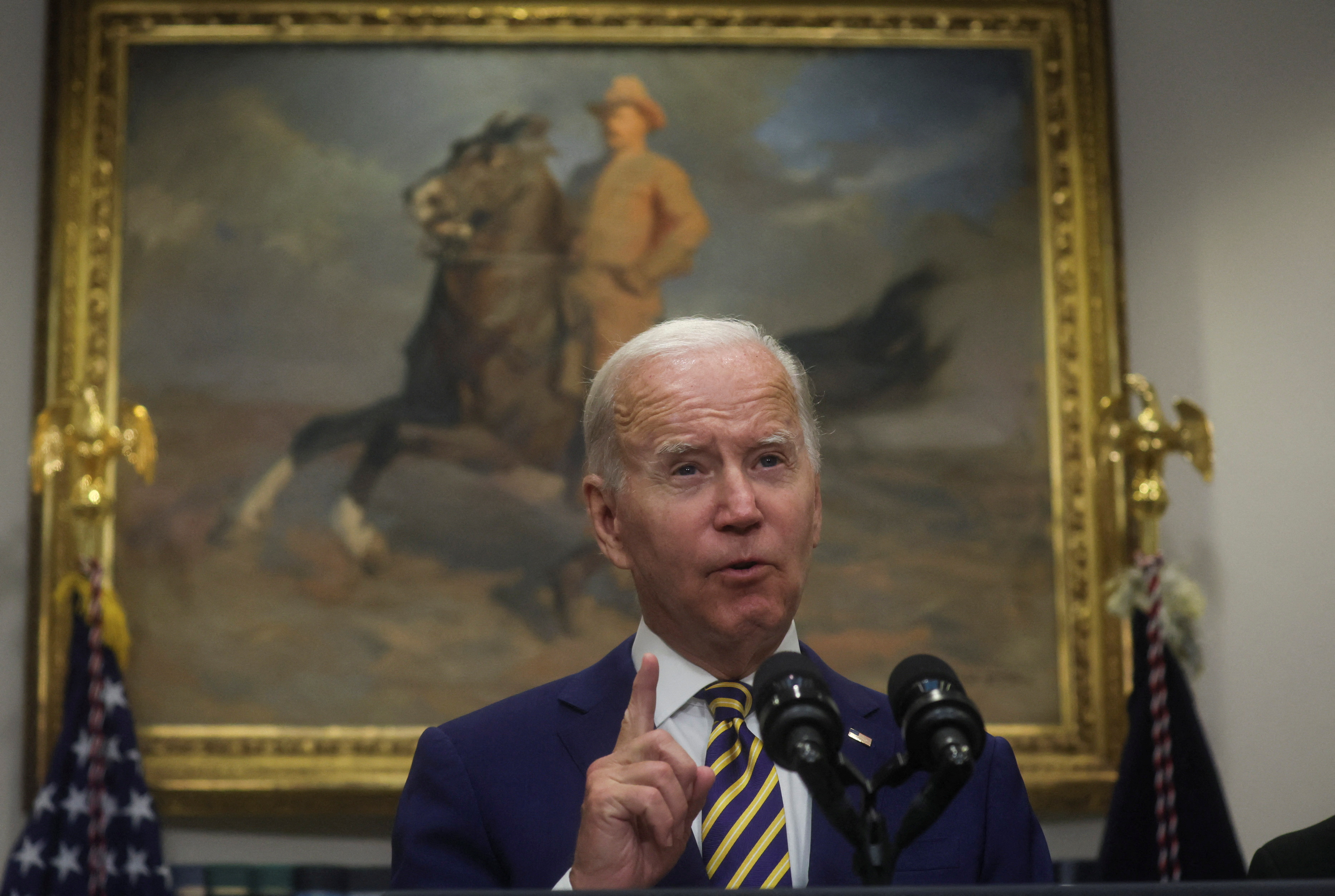 U.S. President Biden speaks on student loan debt relief program at the White House in Washington
