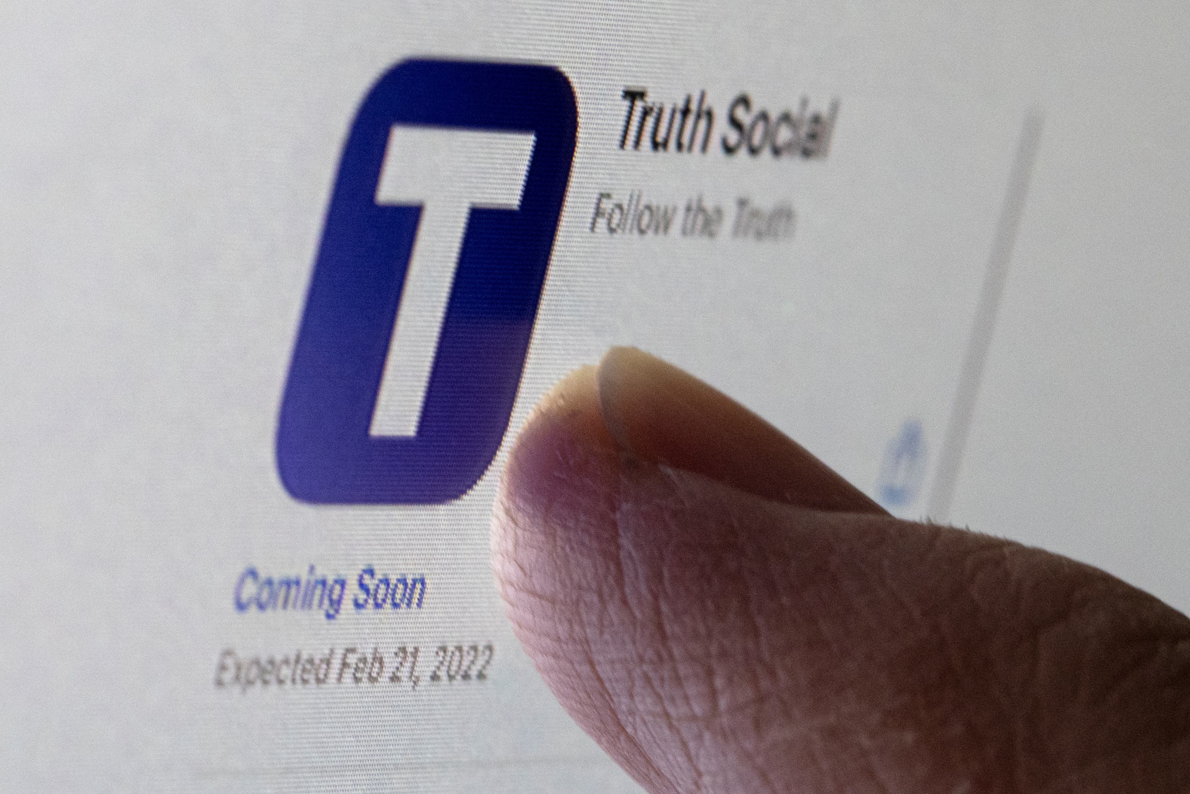 Illustration shows Truth social network app icon in IOS app store