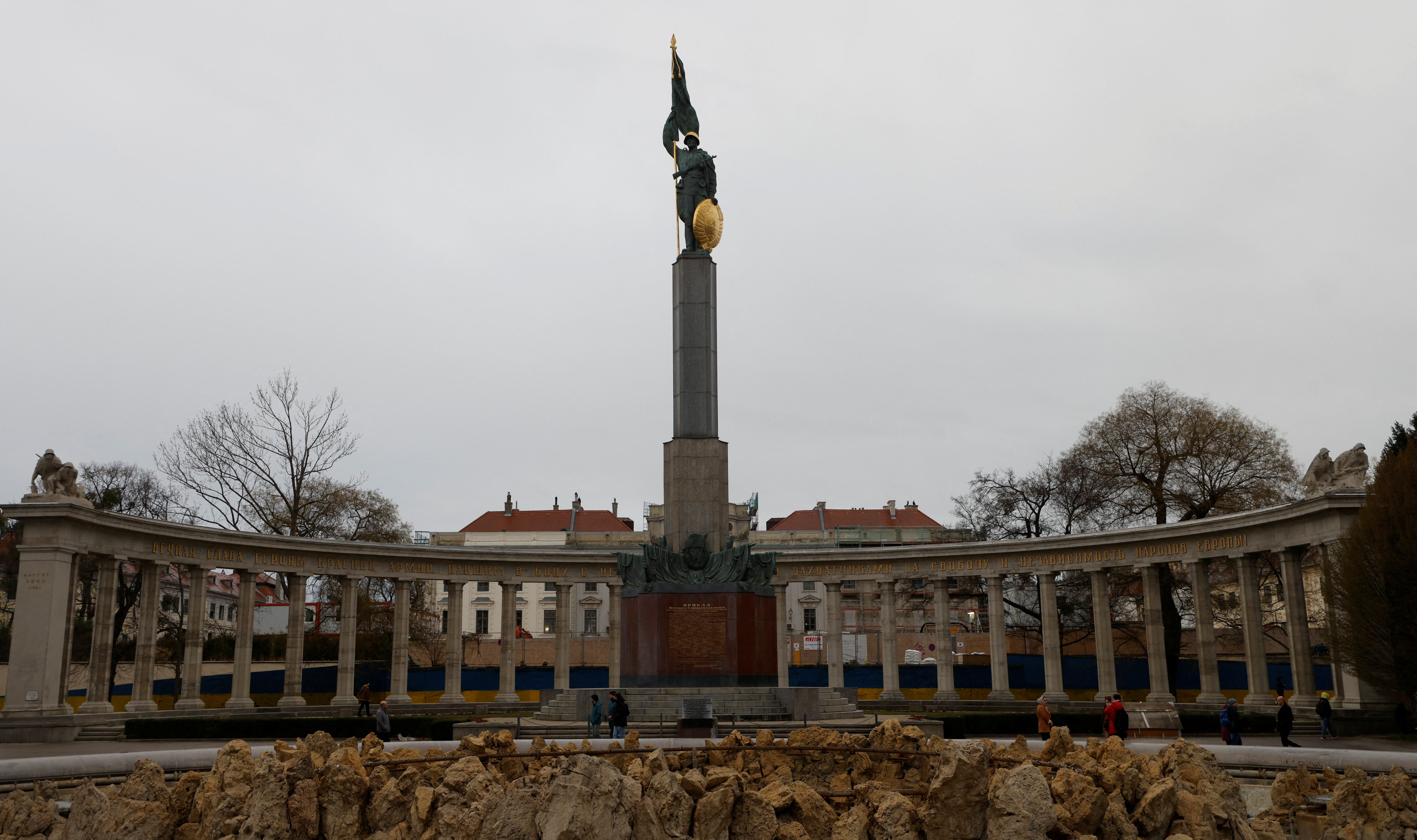 The Soviet War Memorial is pictured in Vienna