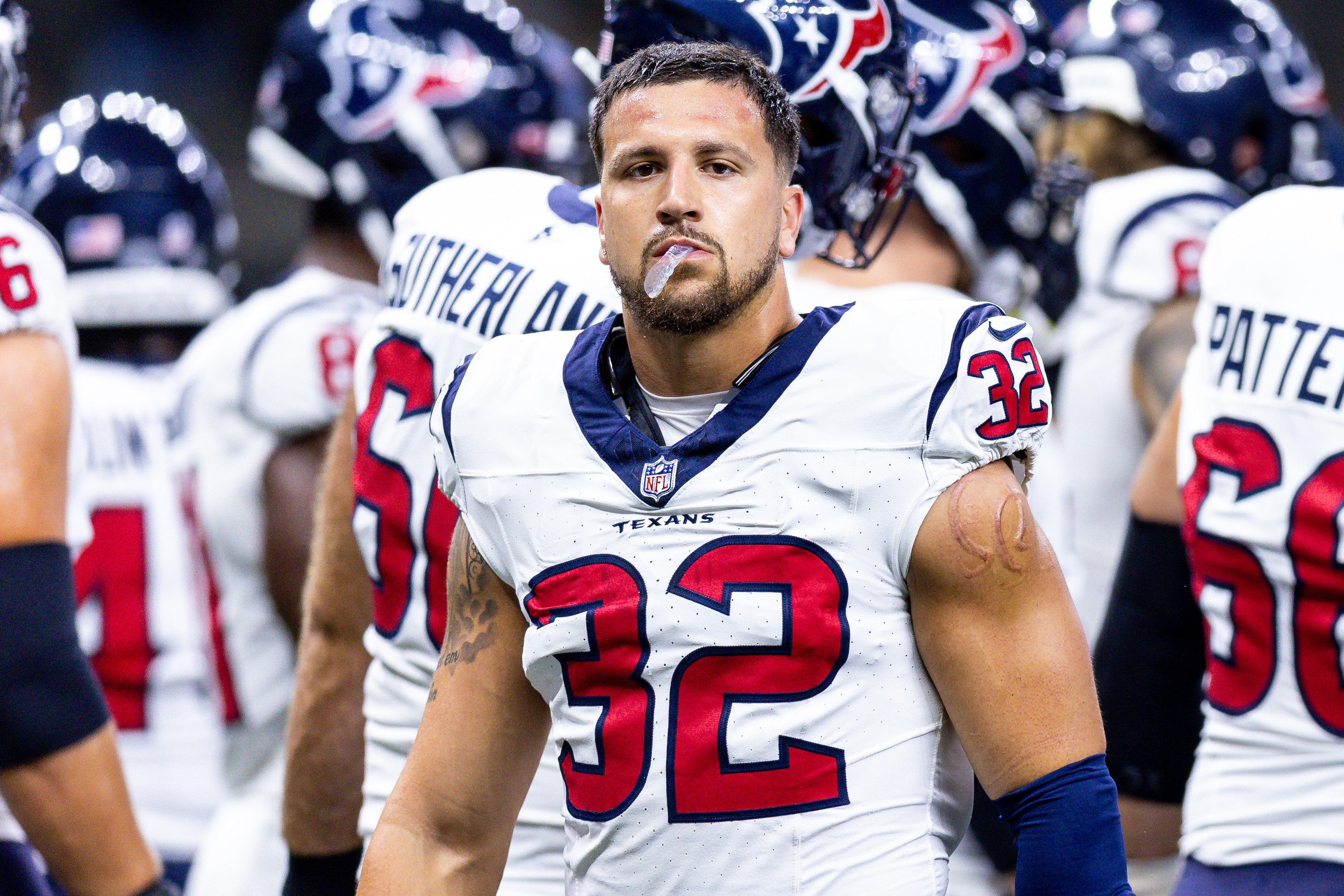 Houston Texans safety Torri Williams (42) is pictured prior to their preseason  NFL football game against the New Orleans Saints at the Louisiana Superdome  in New Orleans, La., Saturday, Aug. 21, 2010. (