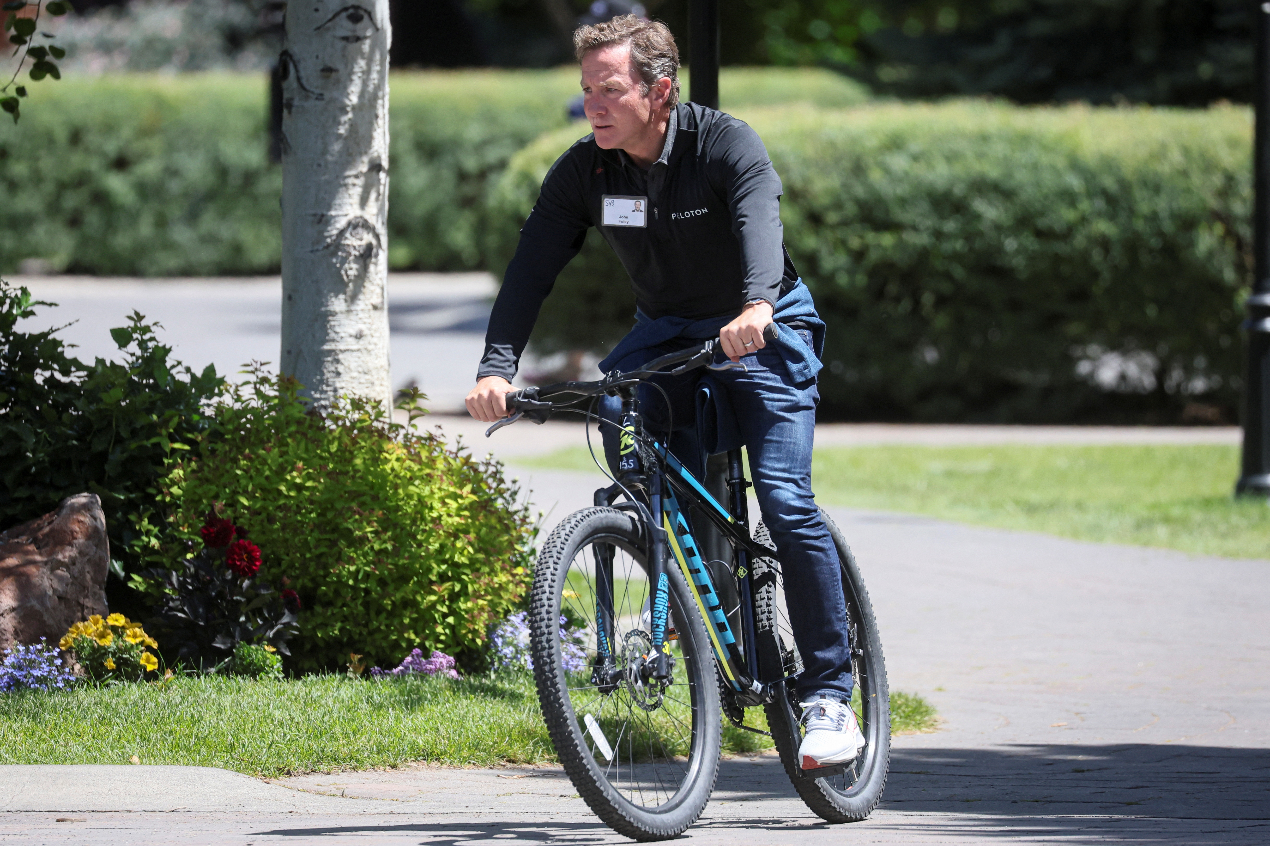 John Foley, co-founder Peloton Interactive, attends the annual Allen and Co. Sun Valley Media Conference in Sun Valley, Idaho, U.S., July 7, 2022.