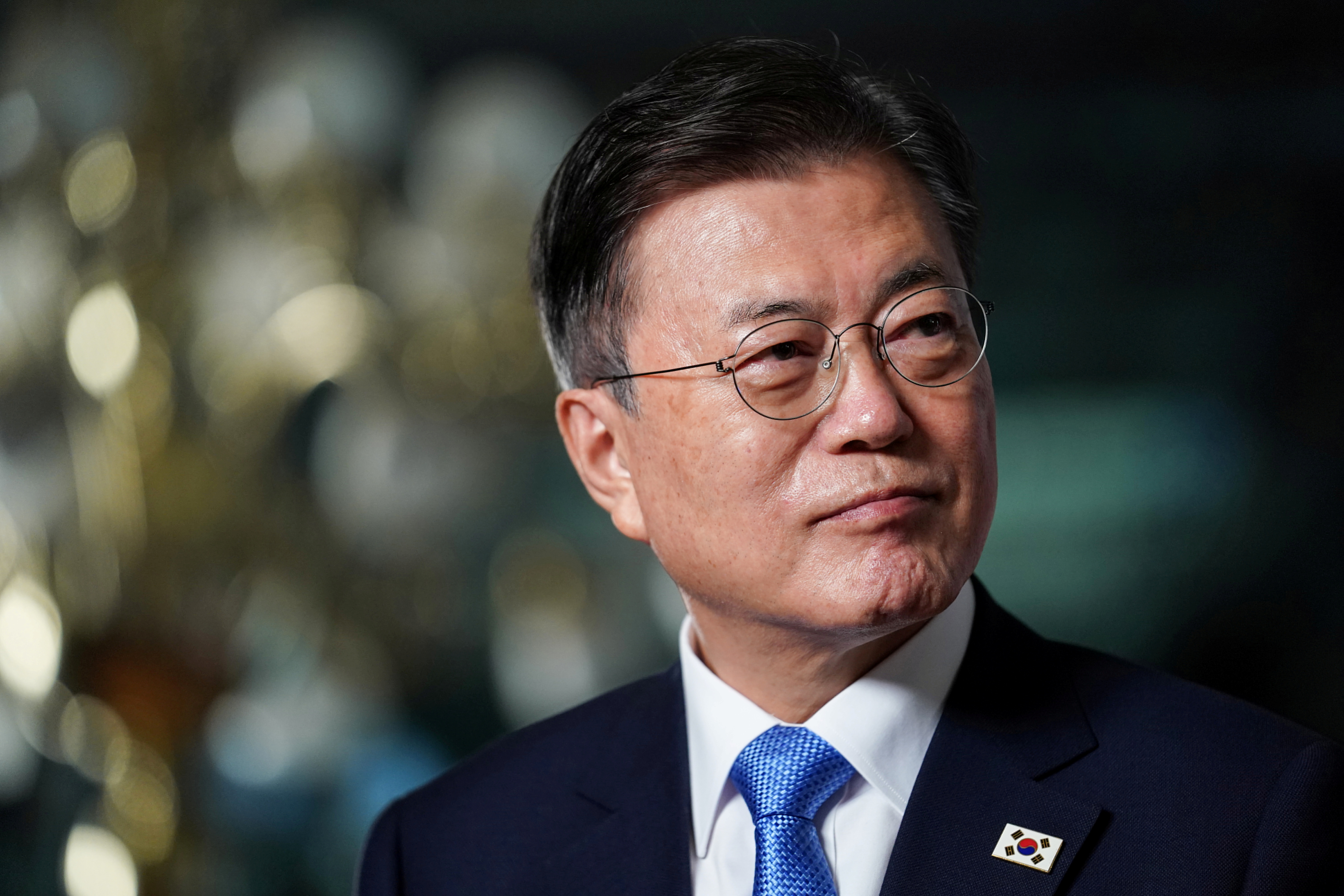 South Korean President Moon Jae-in in Washington, U.S., May 21, 2021. REUTERS/Sarah Silbiger