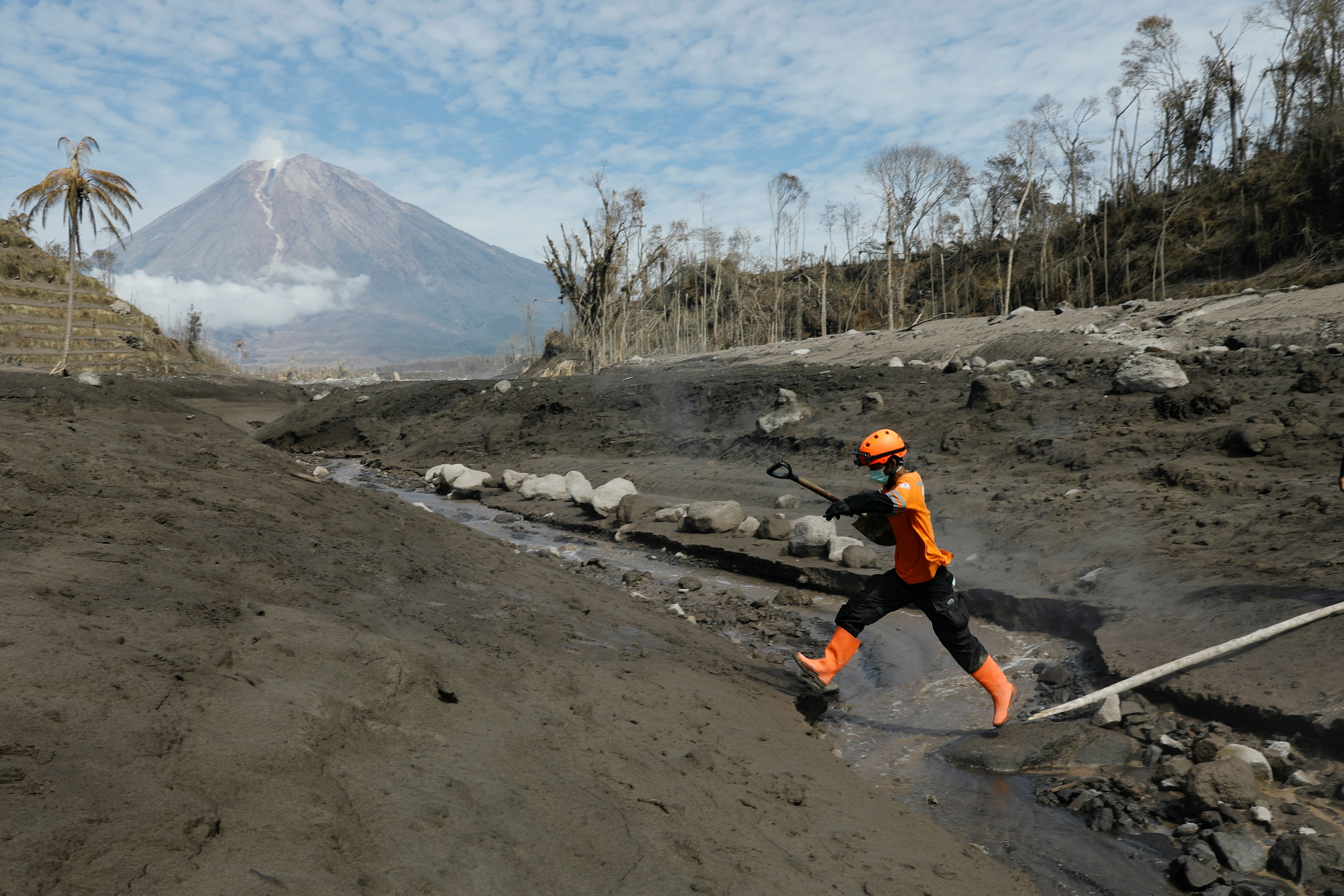 Eruption of Mount Semeru volcano in East Java