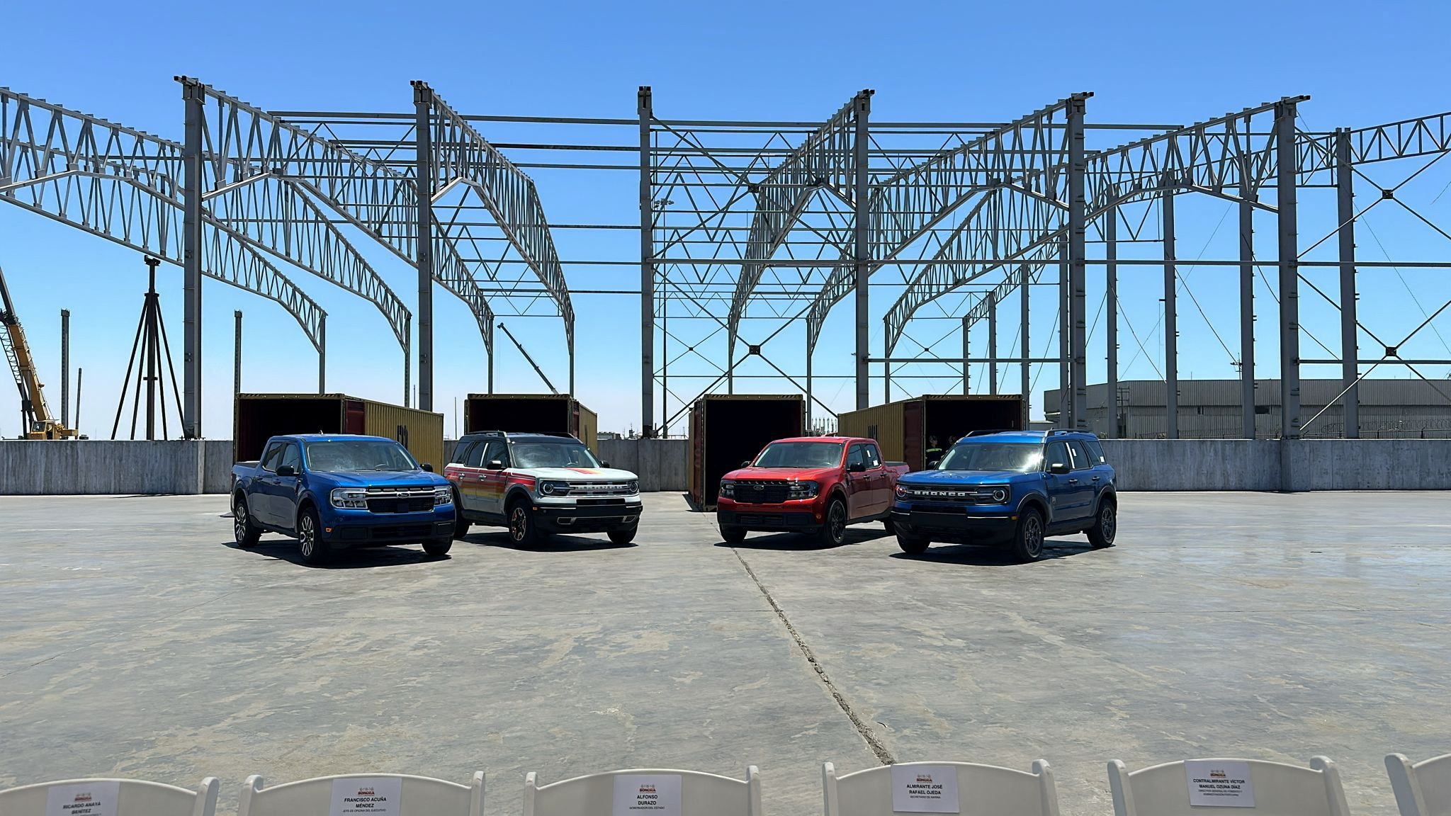 Ford vehicles are shown at the Guaymas port in Sonora, Mexico