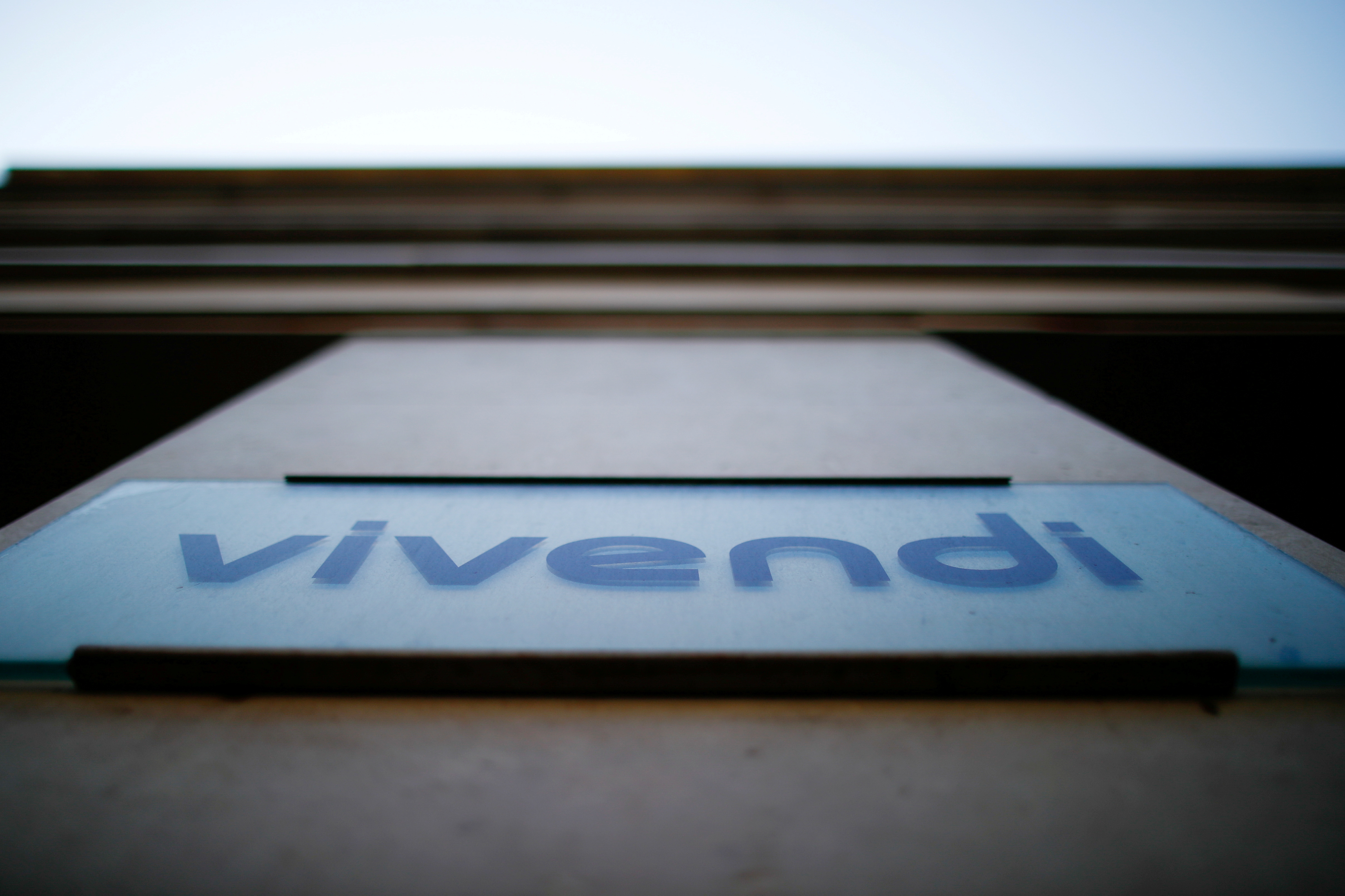 French media giant Vivendi logo in Paris