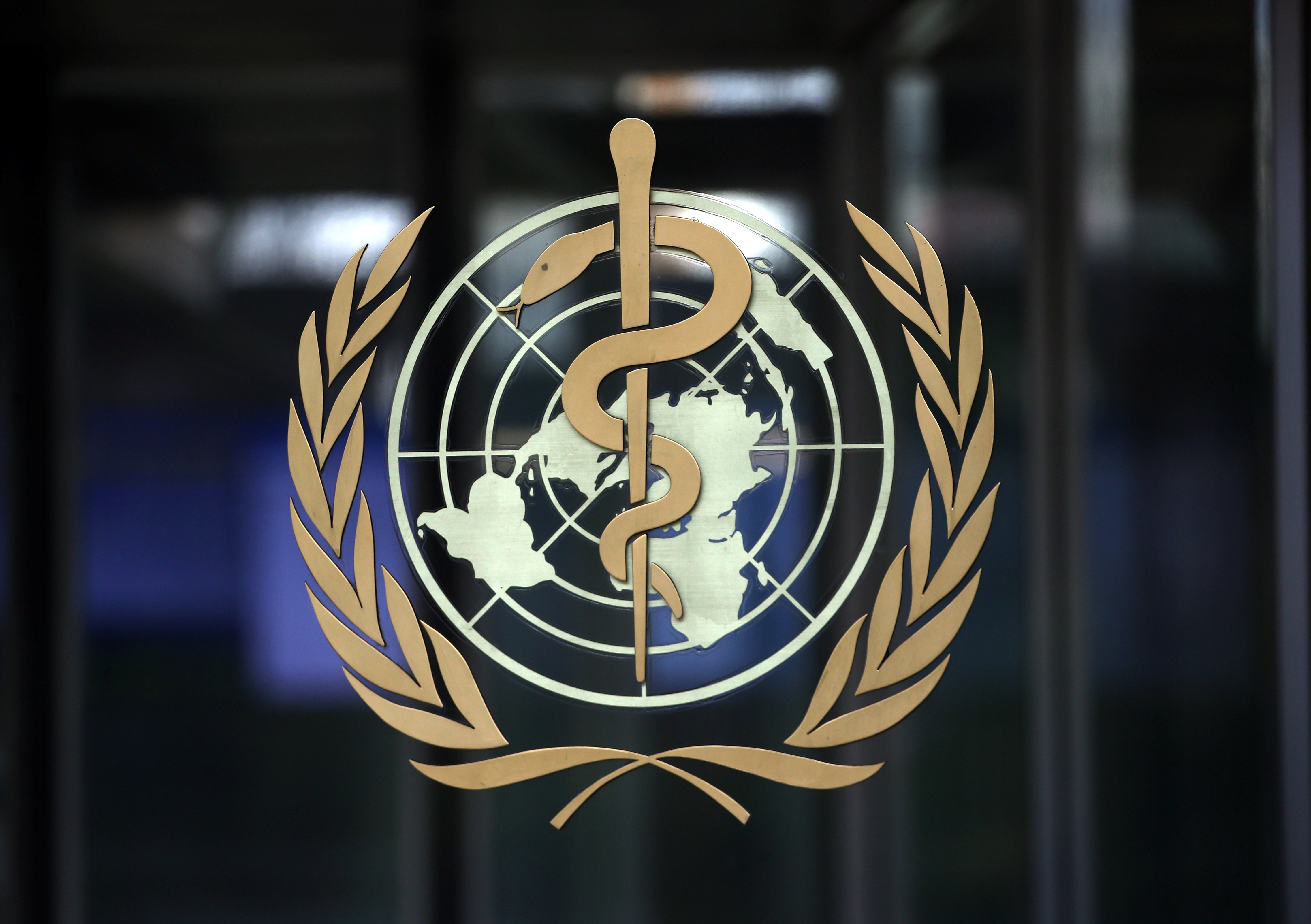 A logo is pictured on the headquarters of the World Health Orgnaization (WHO) ahead of a meeting of the Emergency Committee on the novel coronavirus (2019-nCoV) in Geneva, Switzerland, January 30, 2020. REUTERS/Denis Balibouse