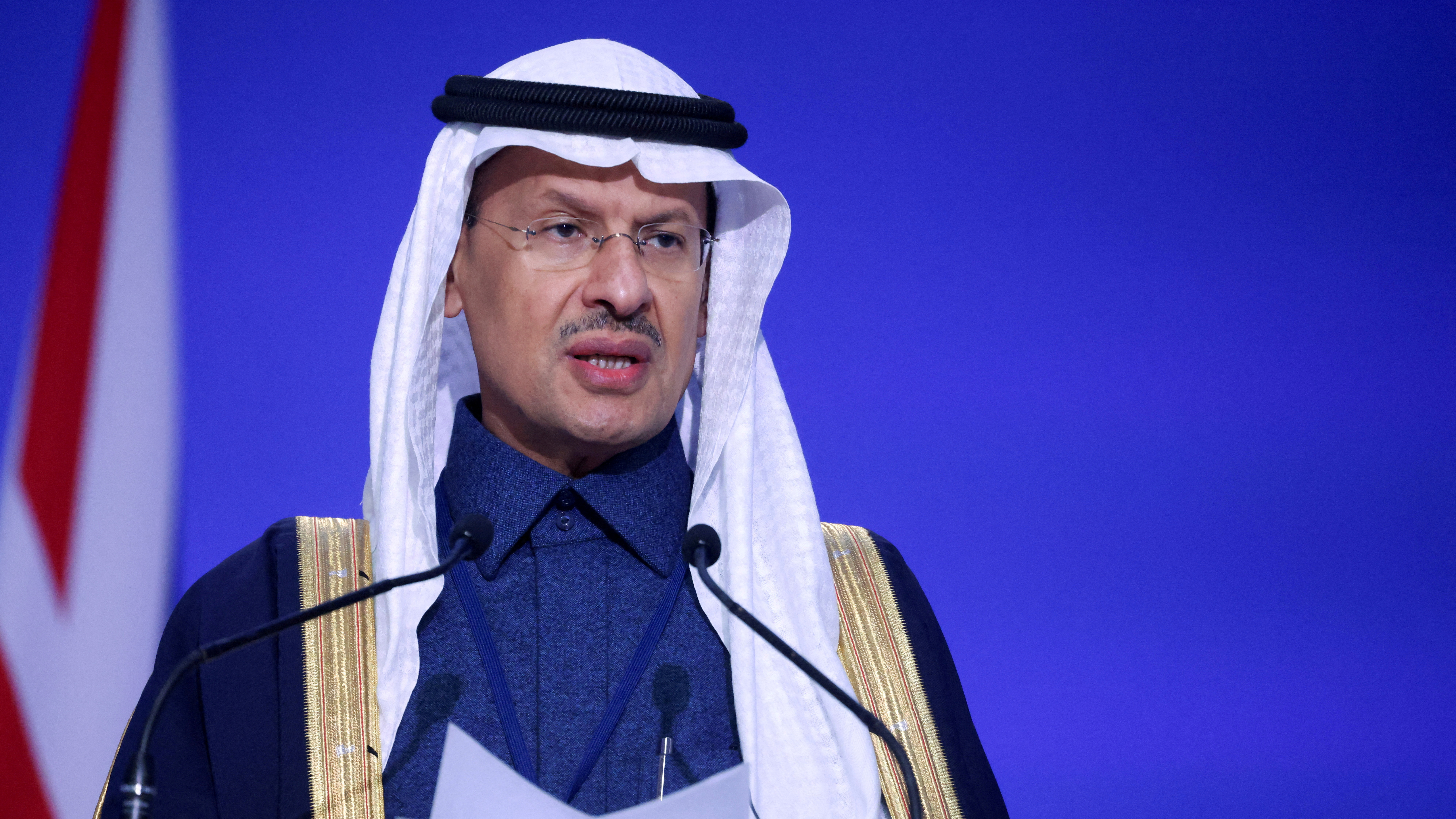 Saudi Energy Minister Prince Abdulaziz bin Salman al-Saud speaks during the UN Climate Change Conference