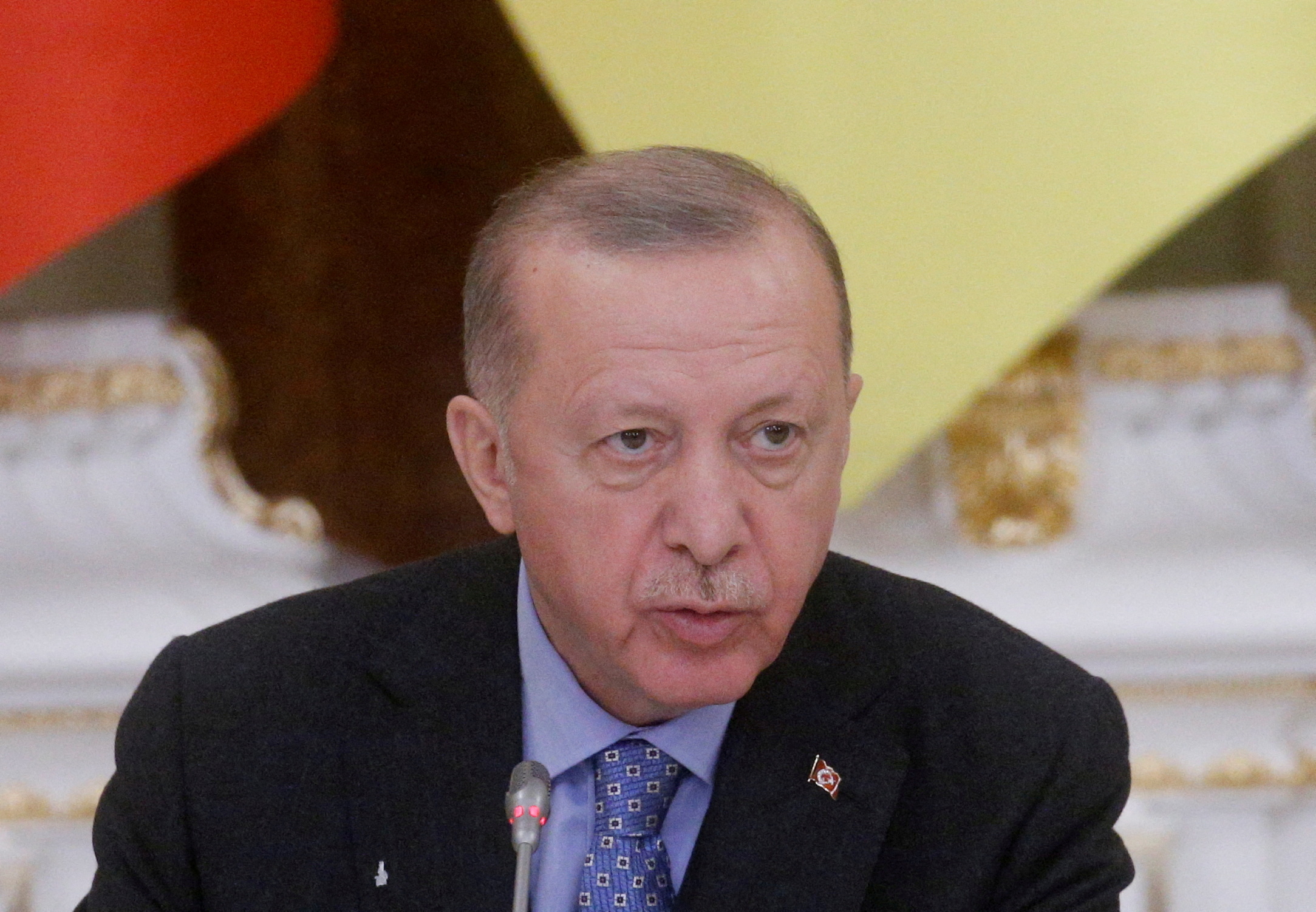 Turkish President Tayyip Erdogan on a visit to Ukraine