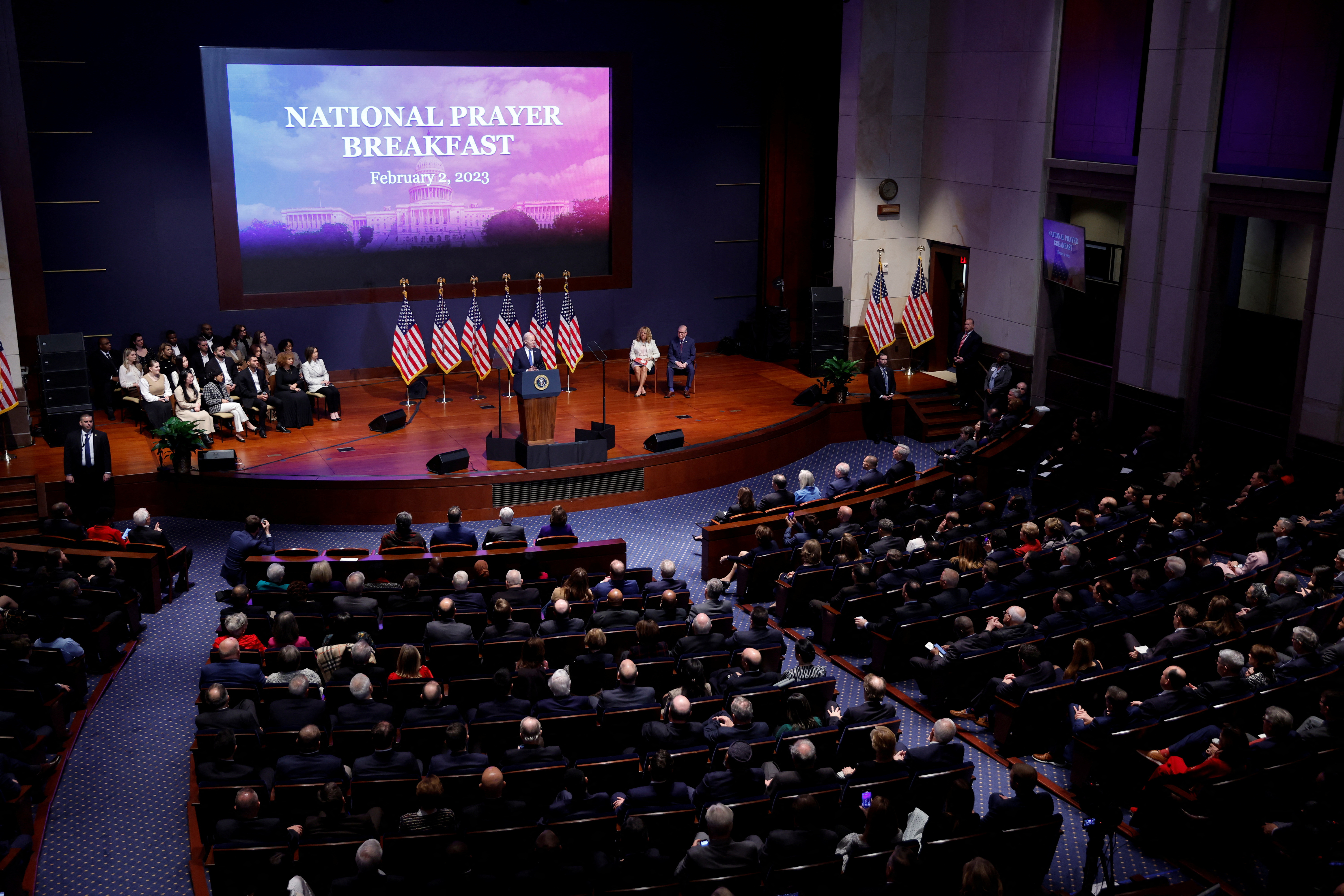 Lawmakers attend the National Prayer Breakfast at the U.S. Capitol in Washington