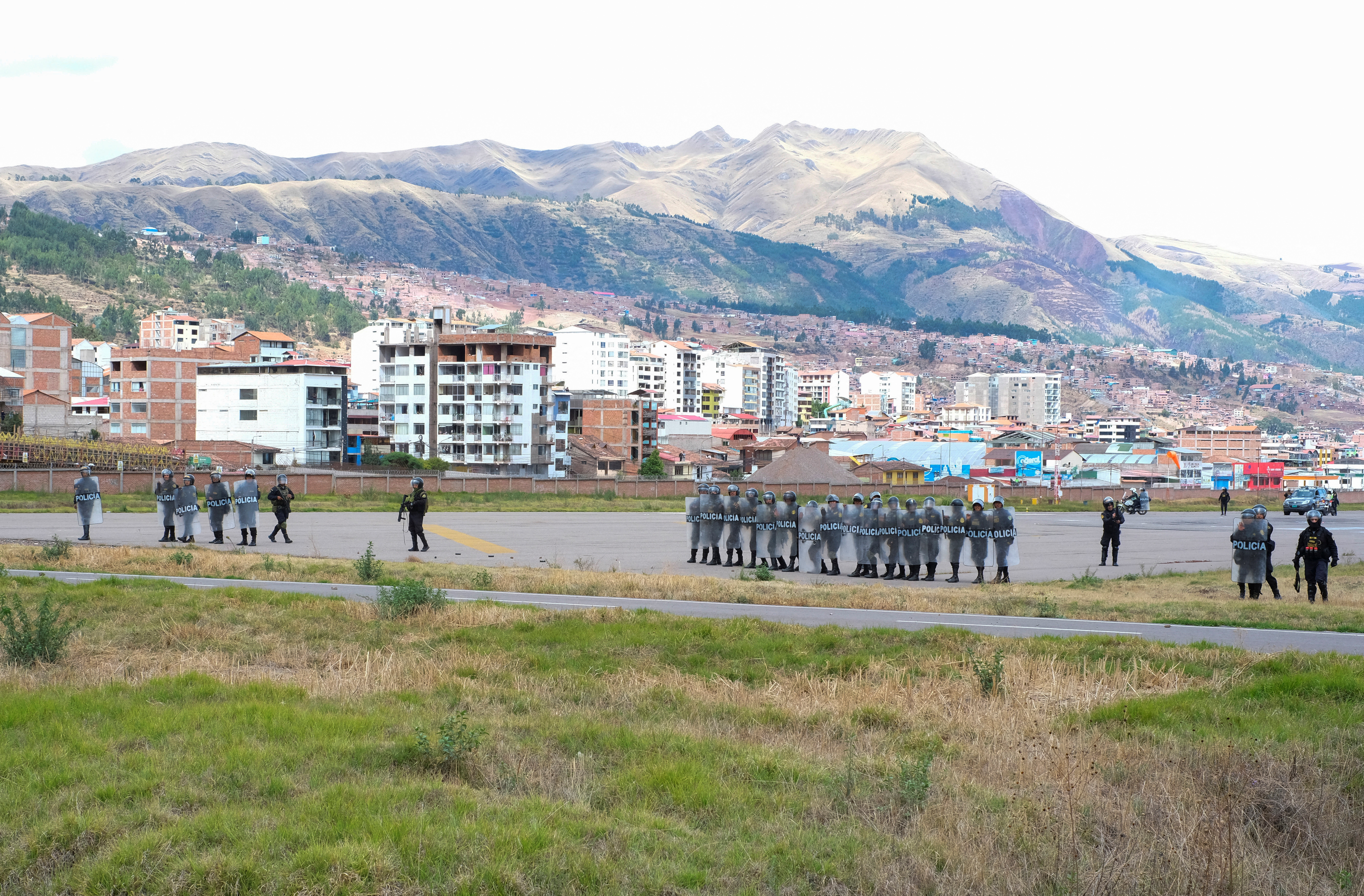 Demonstrations demanding dissolution of Peru's Congress and democratic elections, in Cuzco