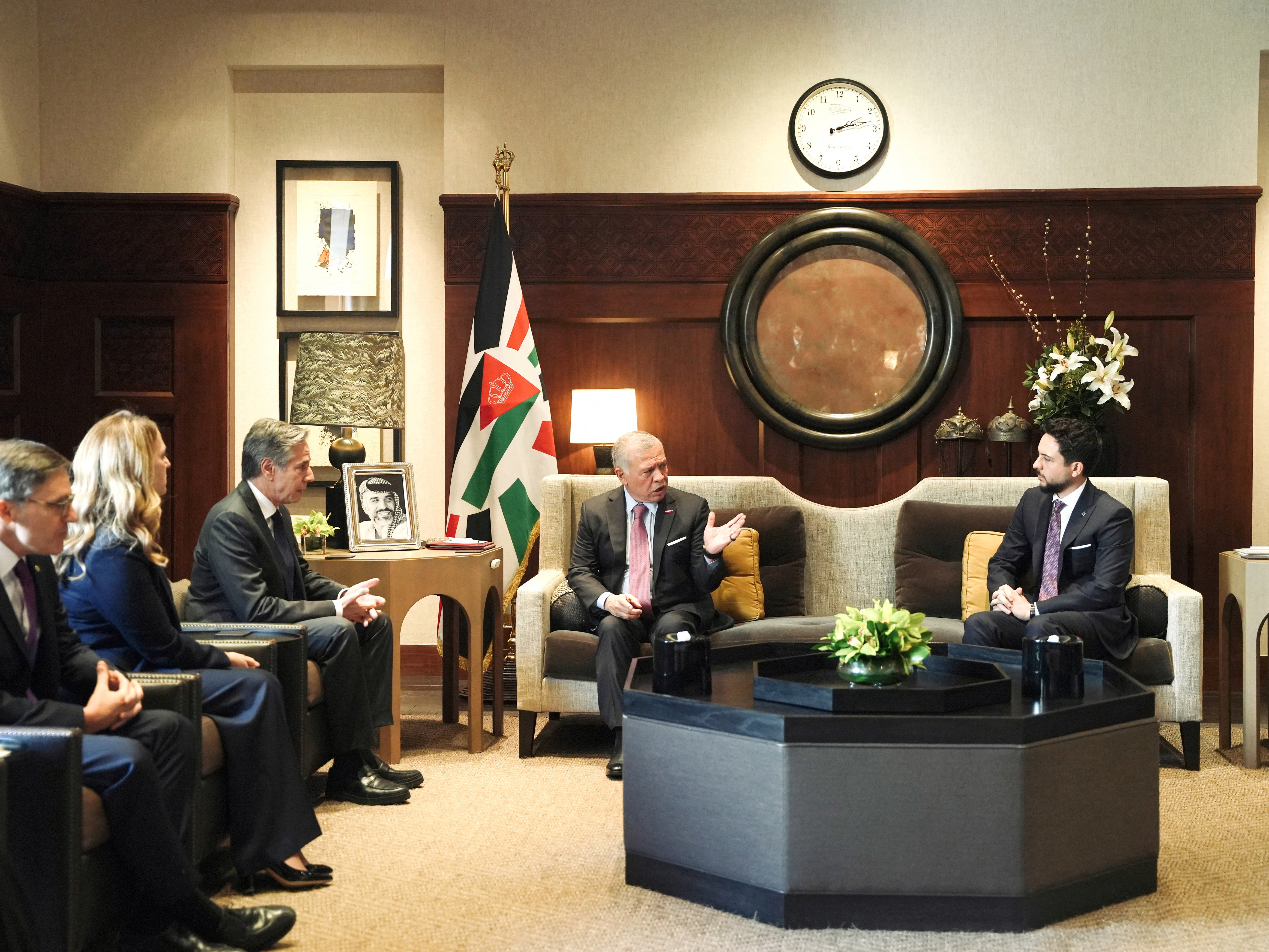 U.S. Secretary of State Antony Blinken meets with Jordan's King Abdullah II and Jordan's Crown Prince Hussein in Amman