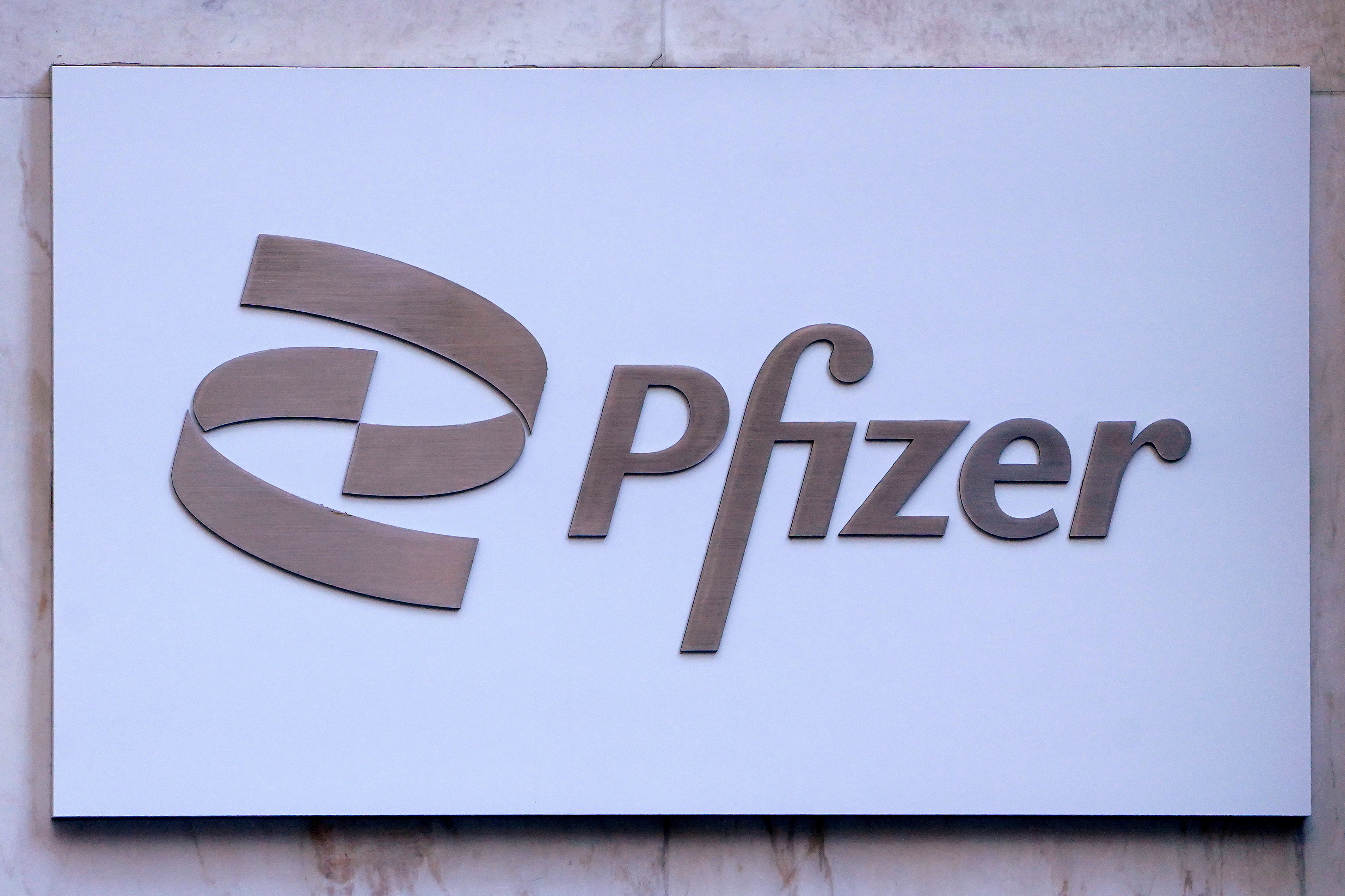 Pfizer logo in Manhattan, New York