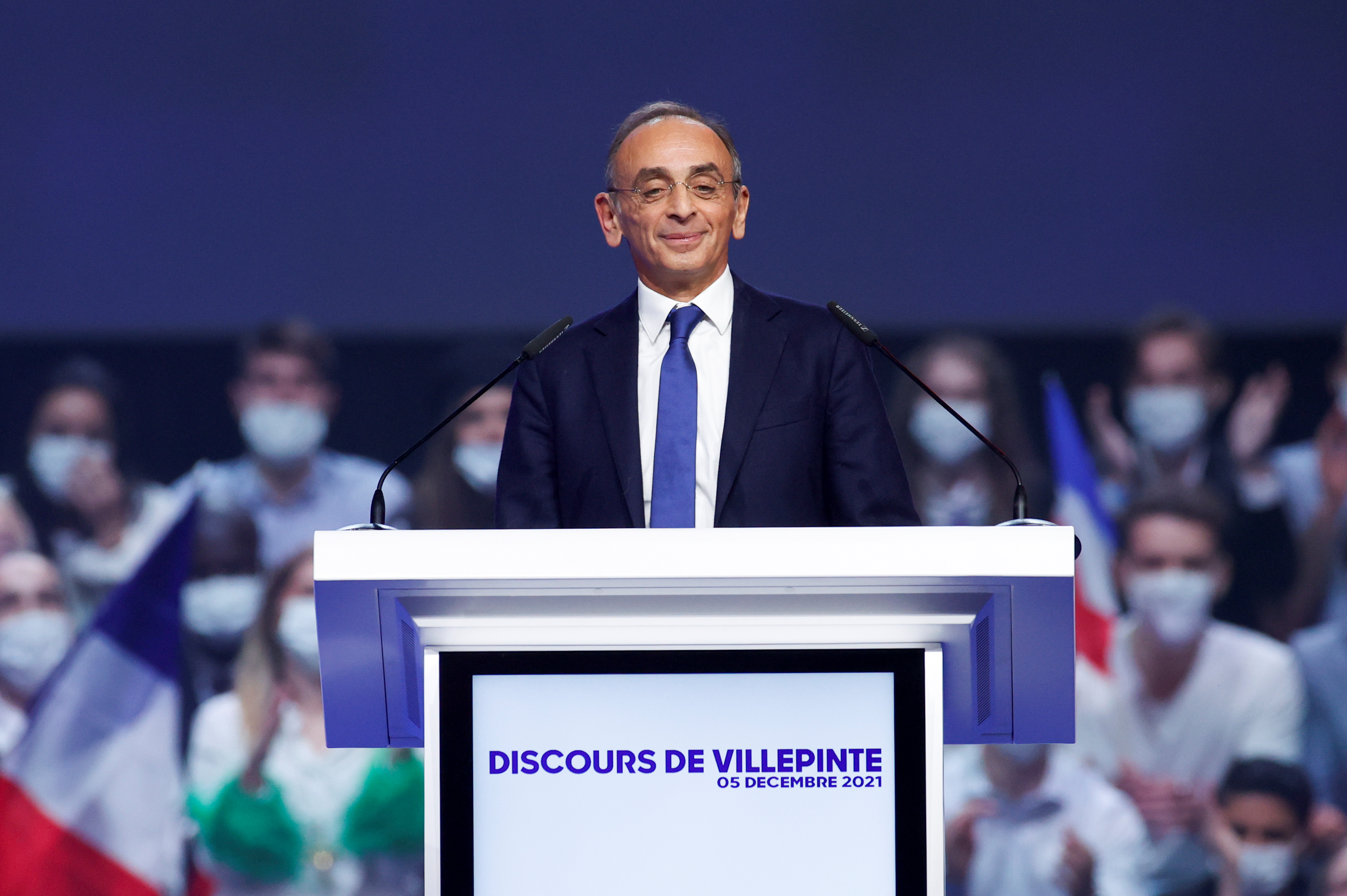French far-right presidential candidate Zemmour attends a campaign rally in Villepinte
