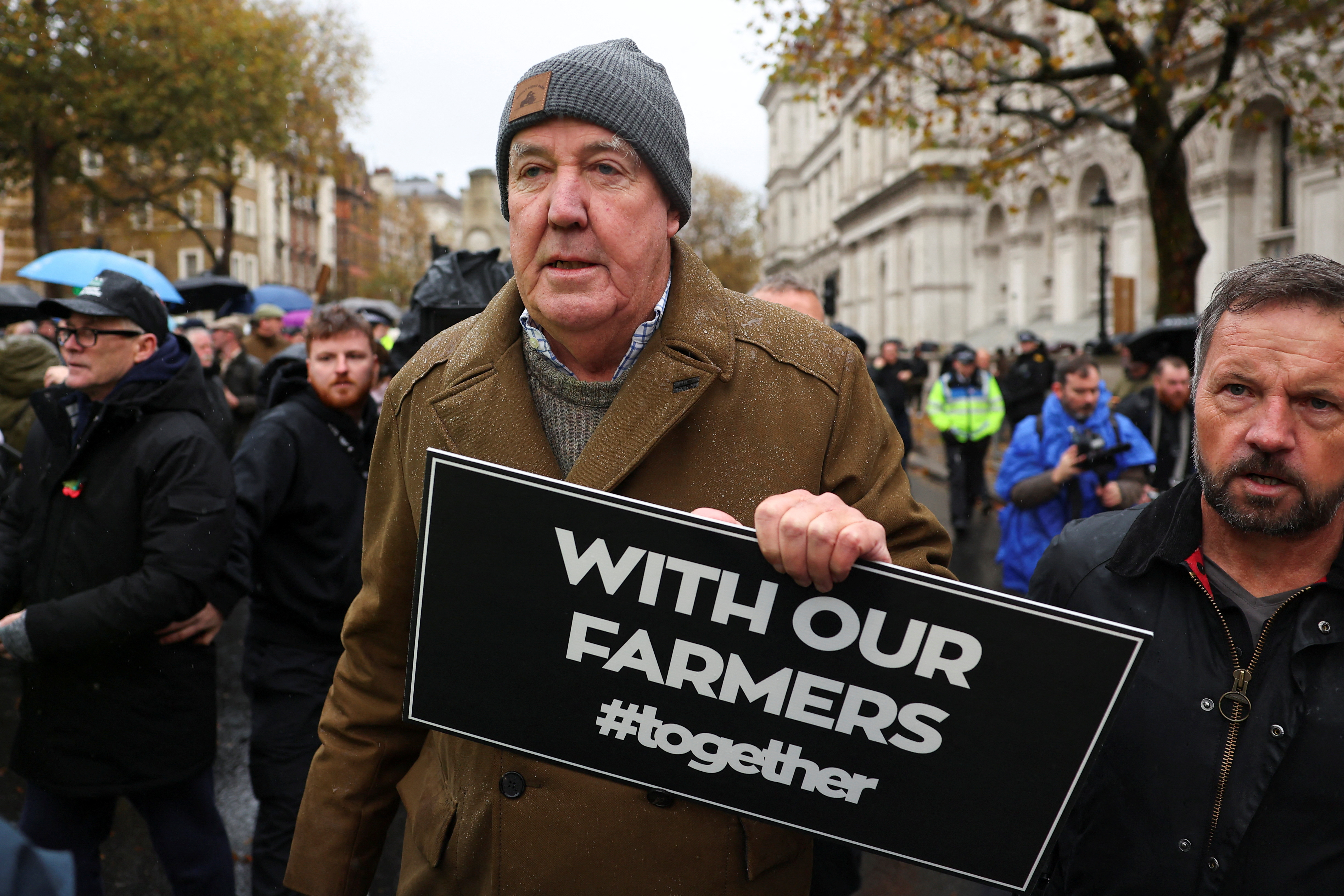 Farmers protest against the government's agricultural policies, in London