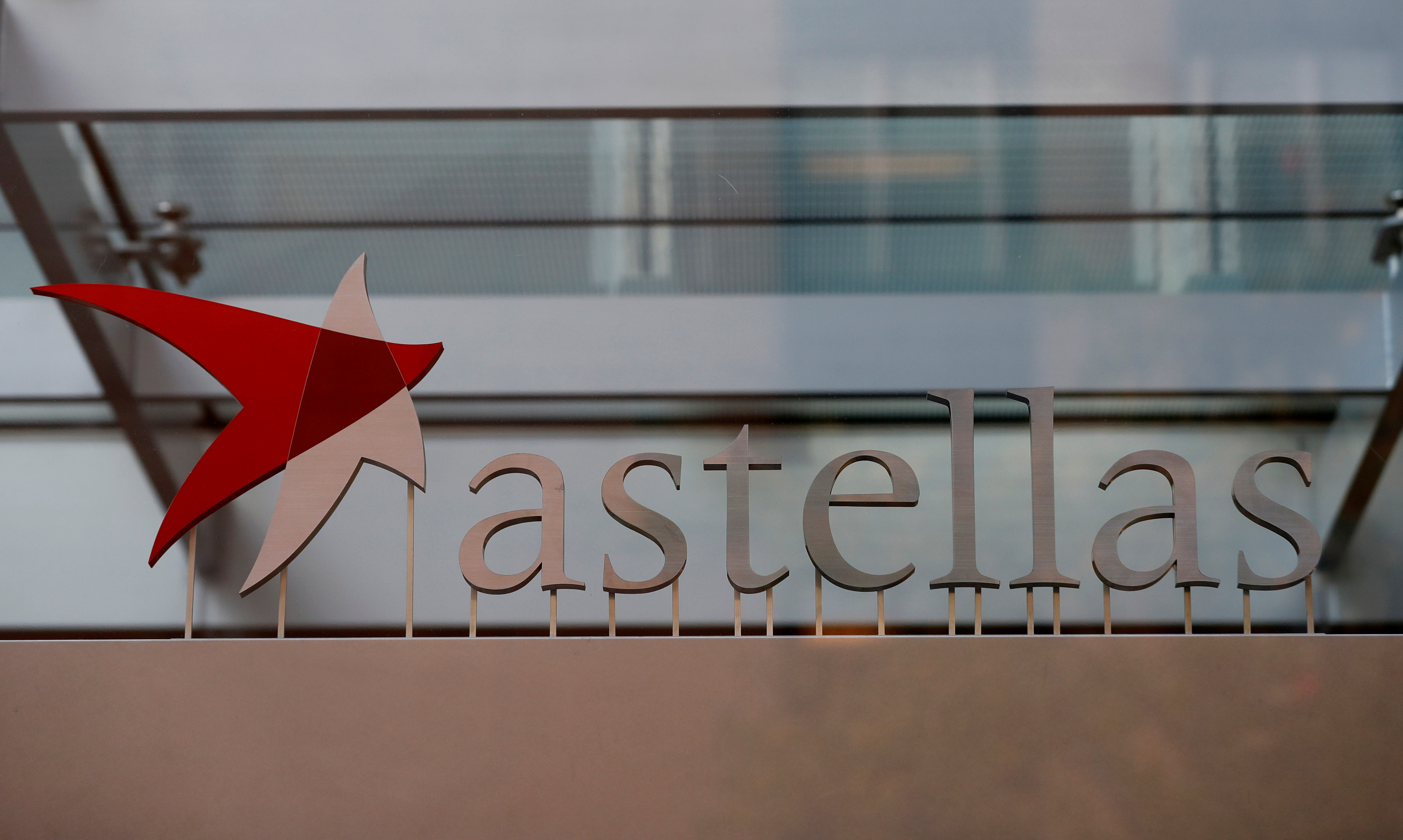Astellas Pharma's logo is pictured at its headquarters in Tokyo