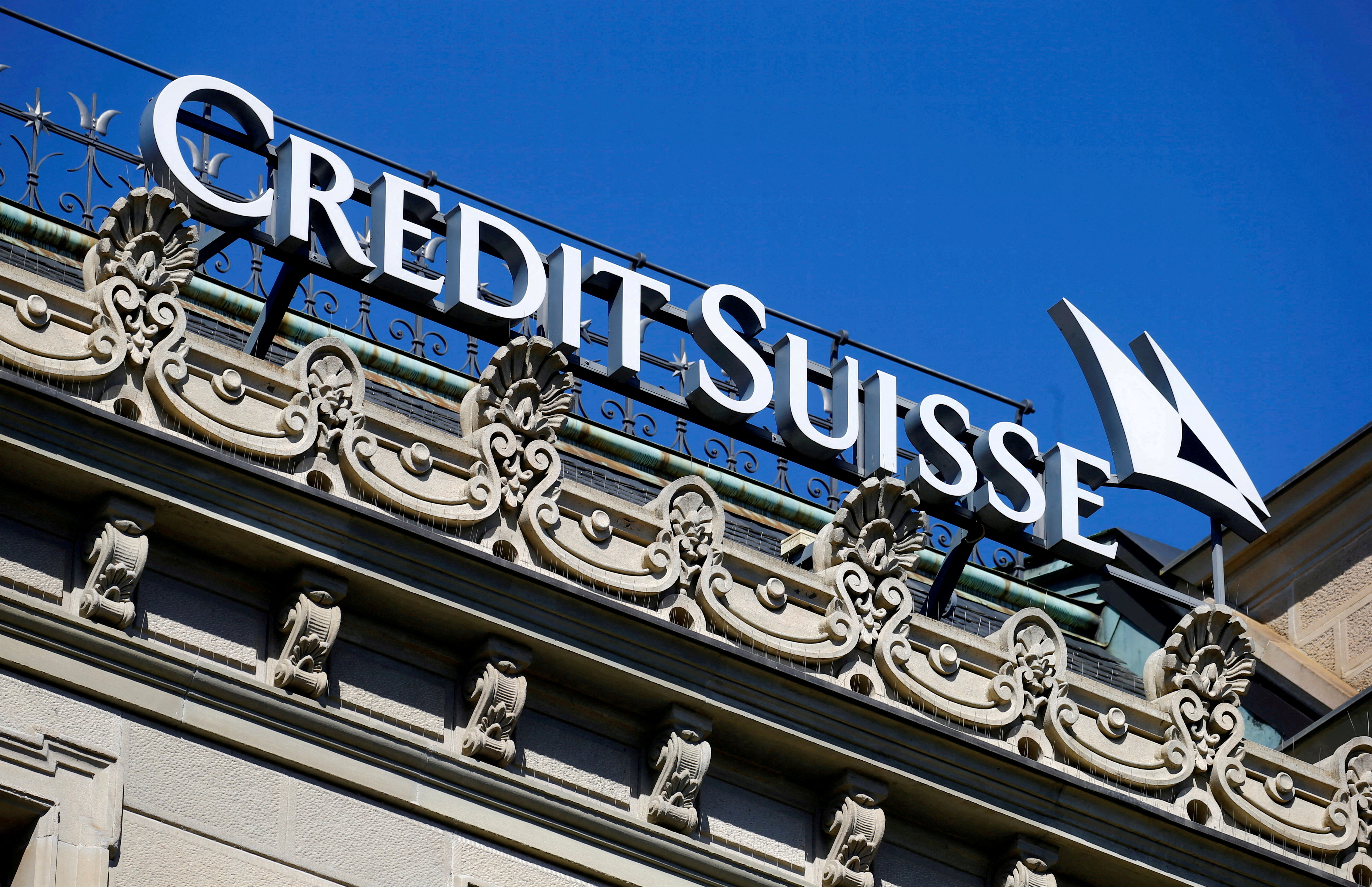Logo of the Swiss bank Credit Suisse is seen in Zurich