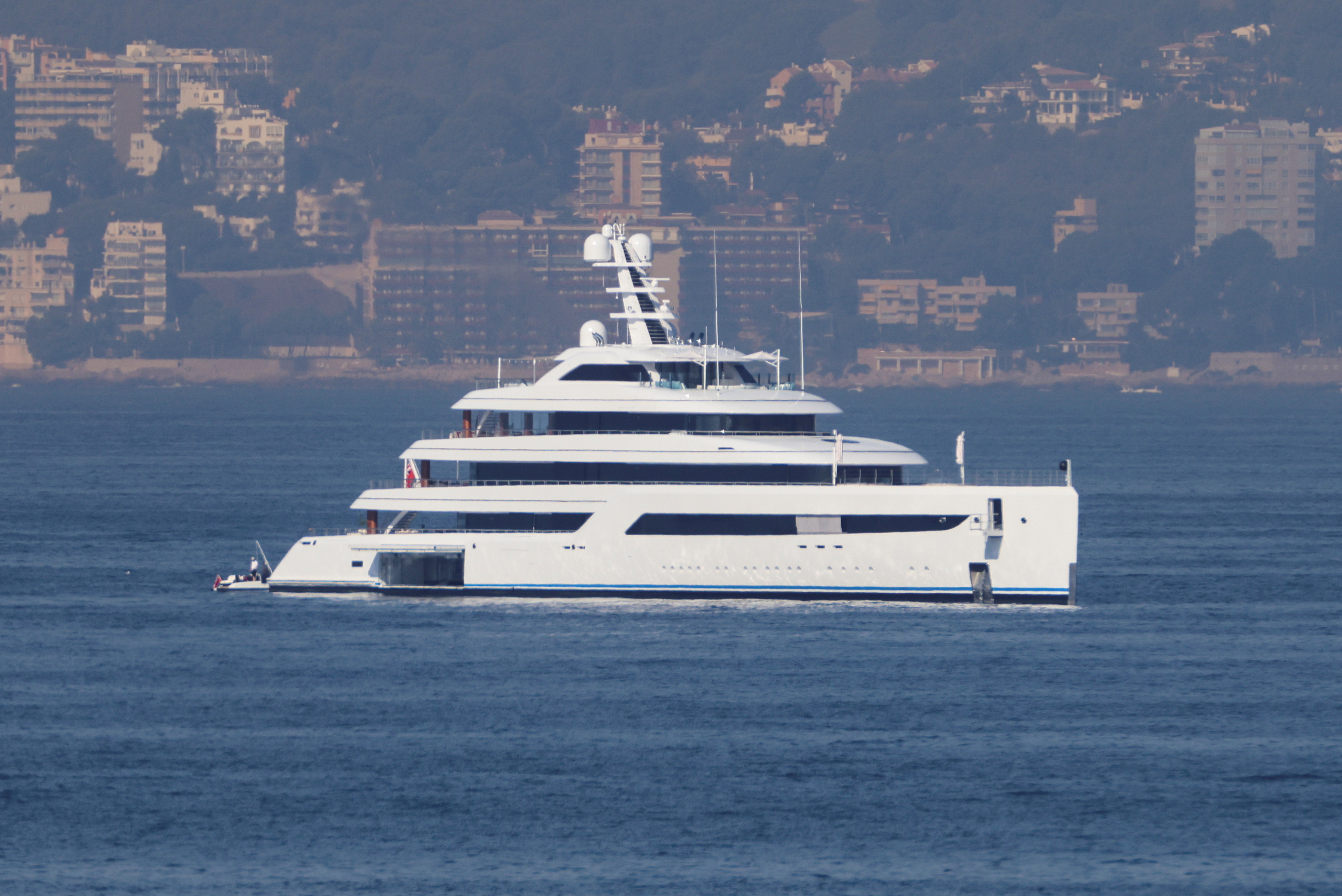 Alibaba Group founder's, Jack Ma, superyacht Zen is anchored by Mallorca Island coast