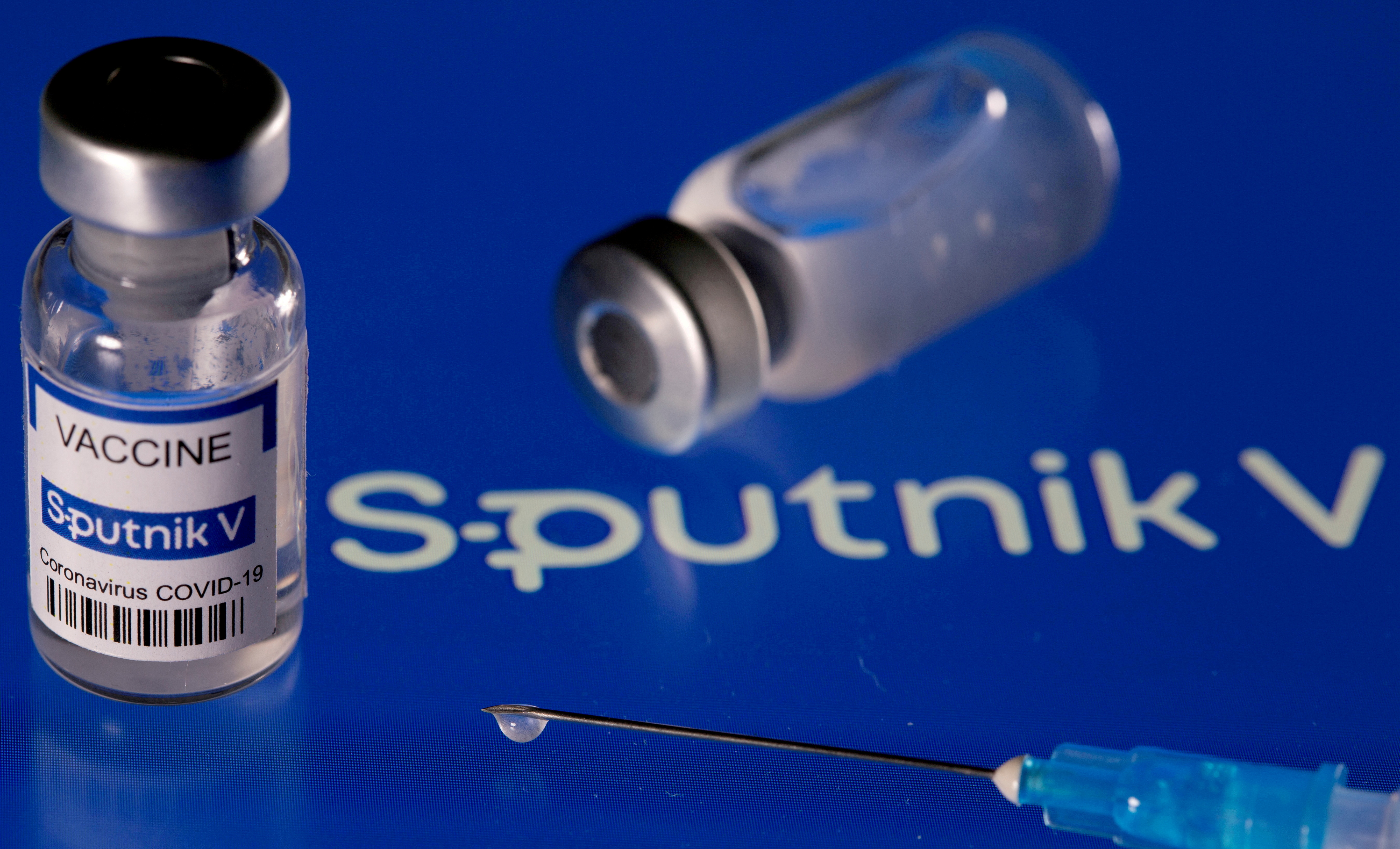 Vials labeled Sputnik V coronavirus disease (COVID-19) vaccine