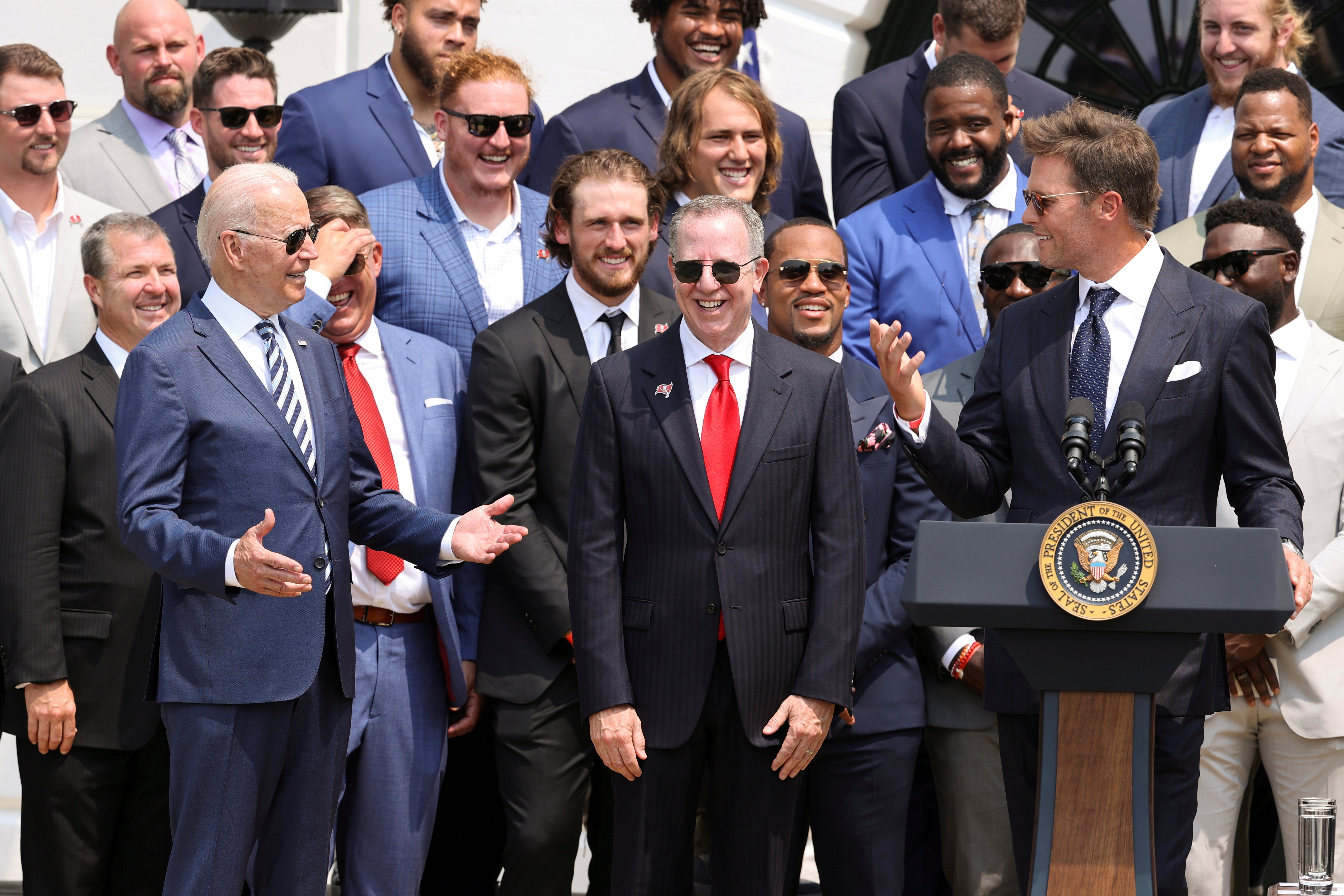 U.S. President Biden welcomes Super Bowl champion Tampa Bay Buccaneers at the White House