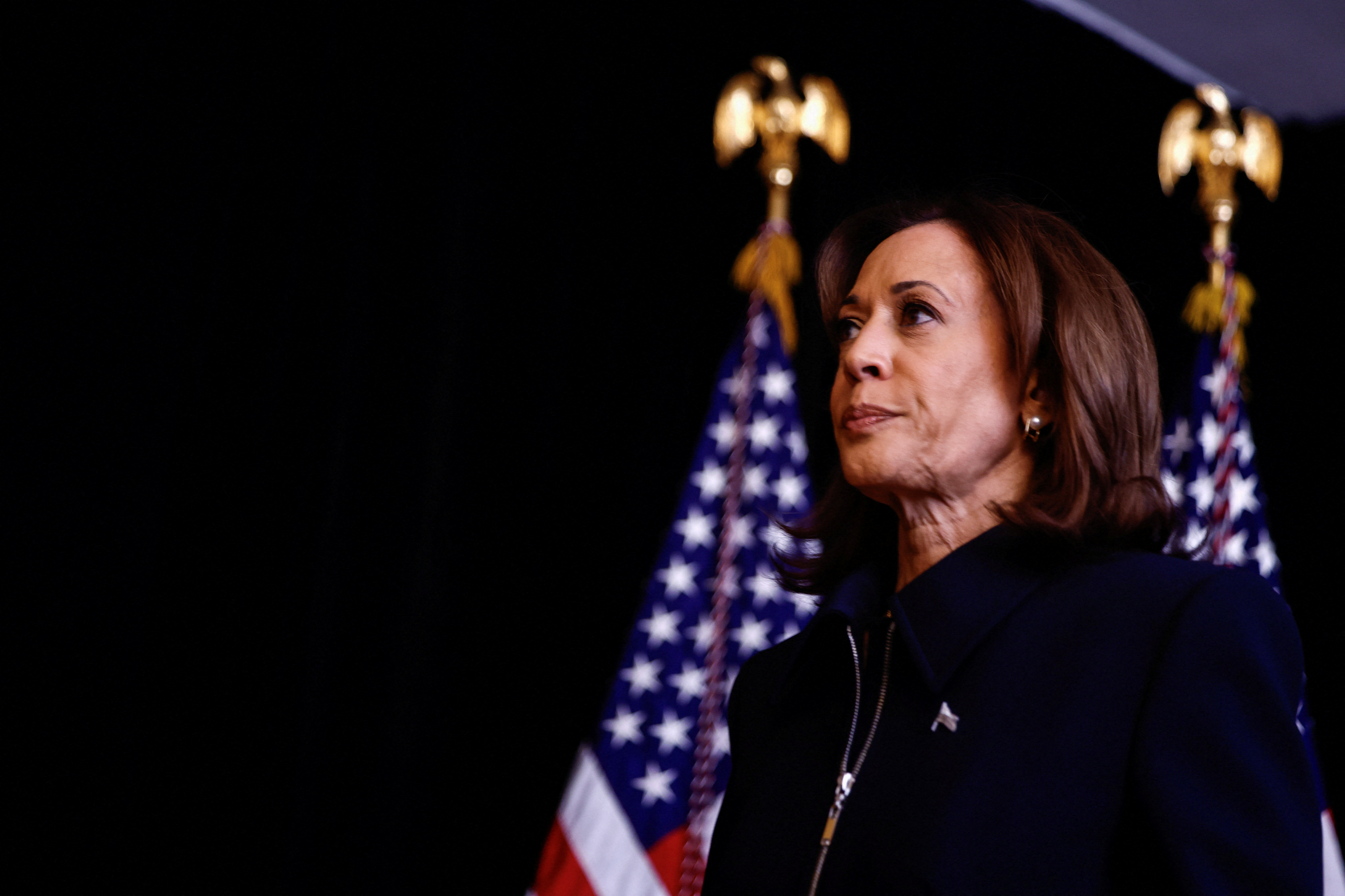 Democratic presidential nominee and U.S. Vice President Kamala Harris visits Josephine Butler Park Center