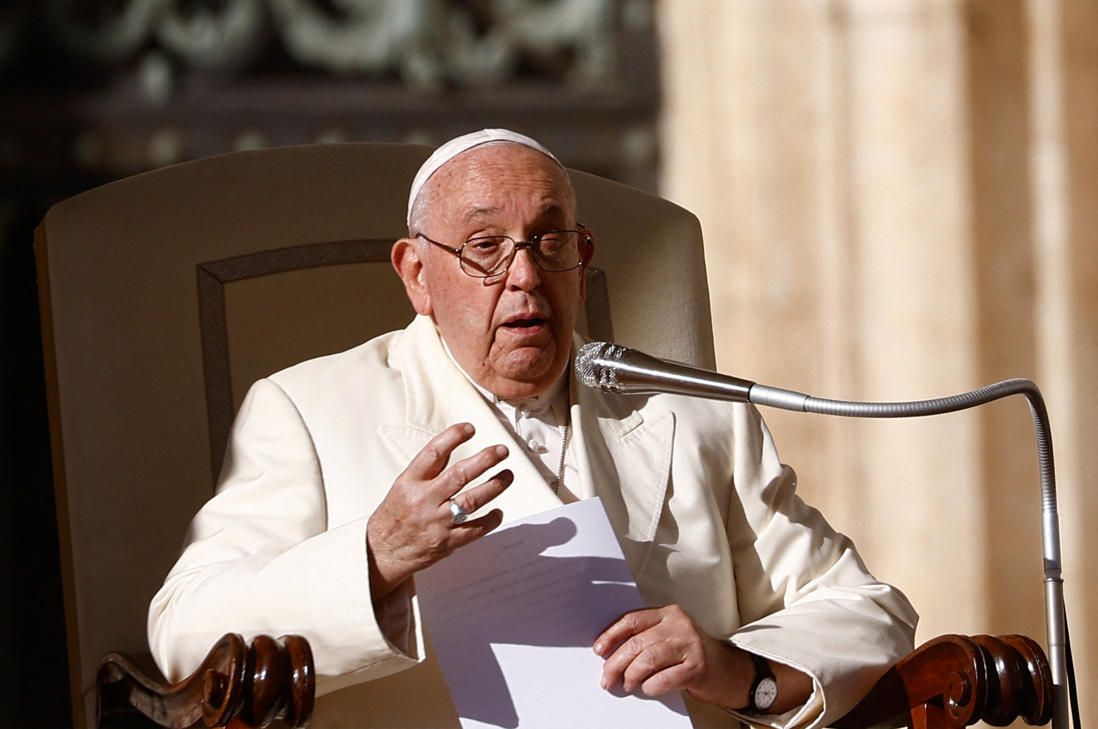 Pope Francis holds a weekly audience at the Vatican