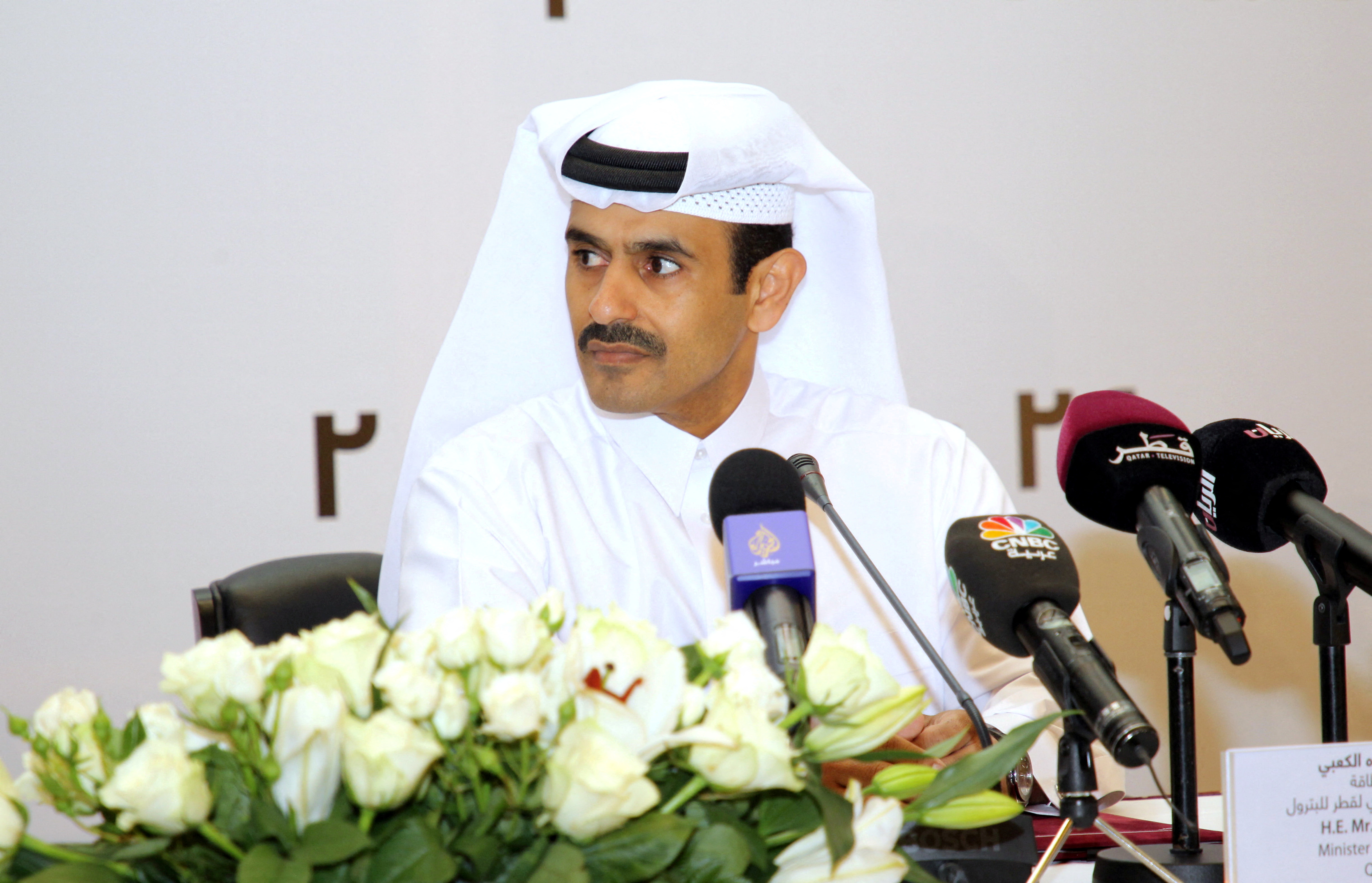Qatar Petroleum CEO and Minister of State for Energy Saad al-Kaabi speaks during a news conference in Doha