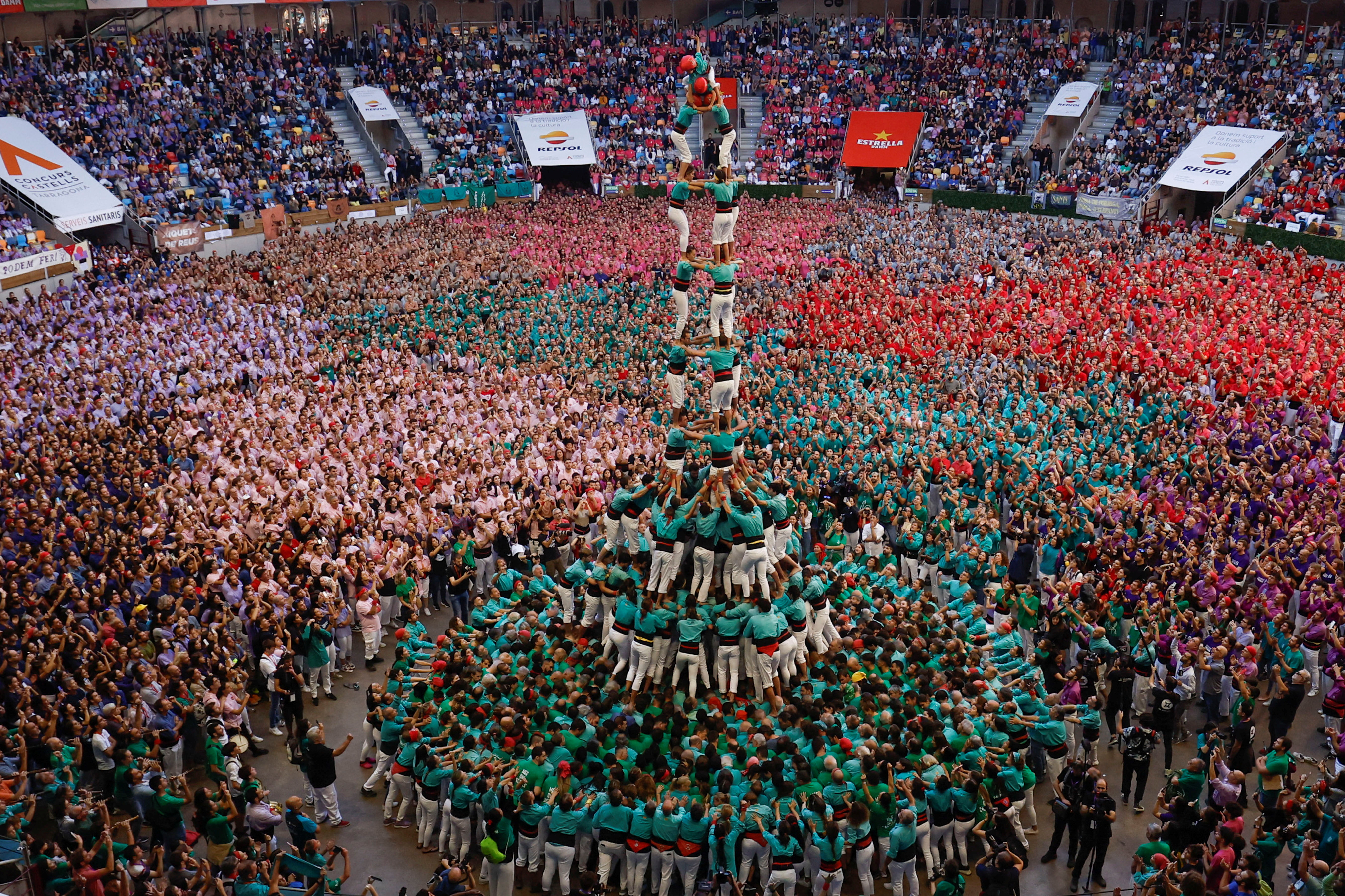 Biannual human tower competition in Tarragona