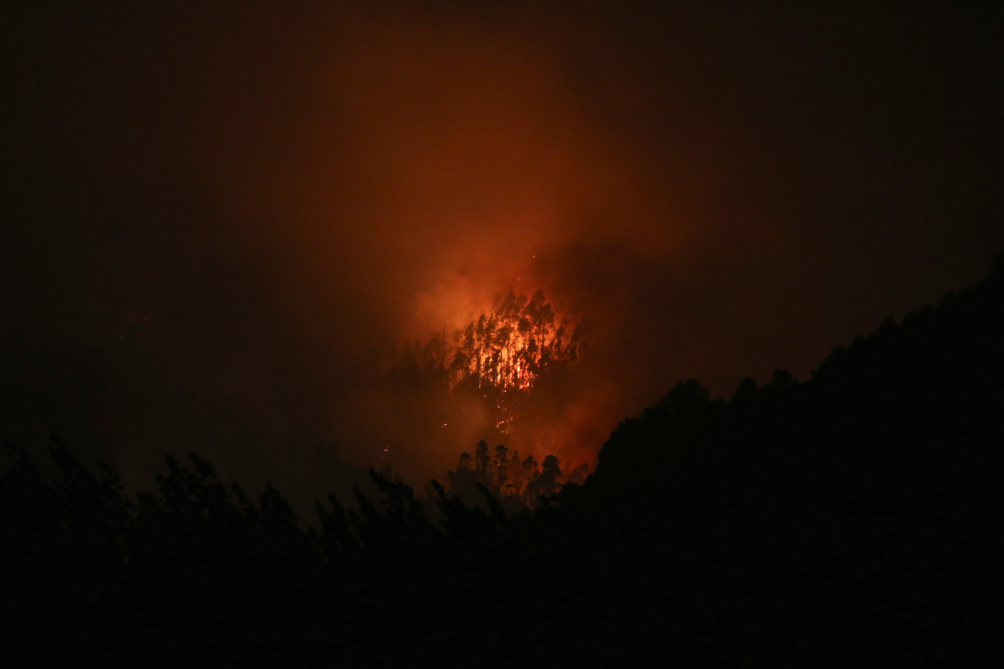Wildfire burns in Chile