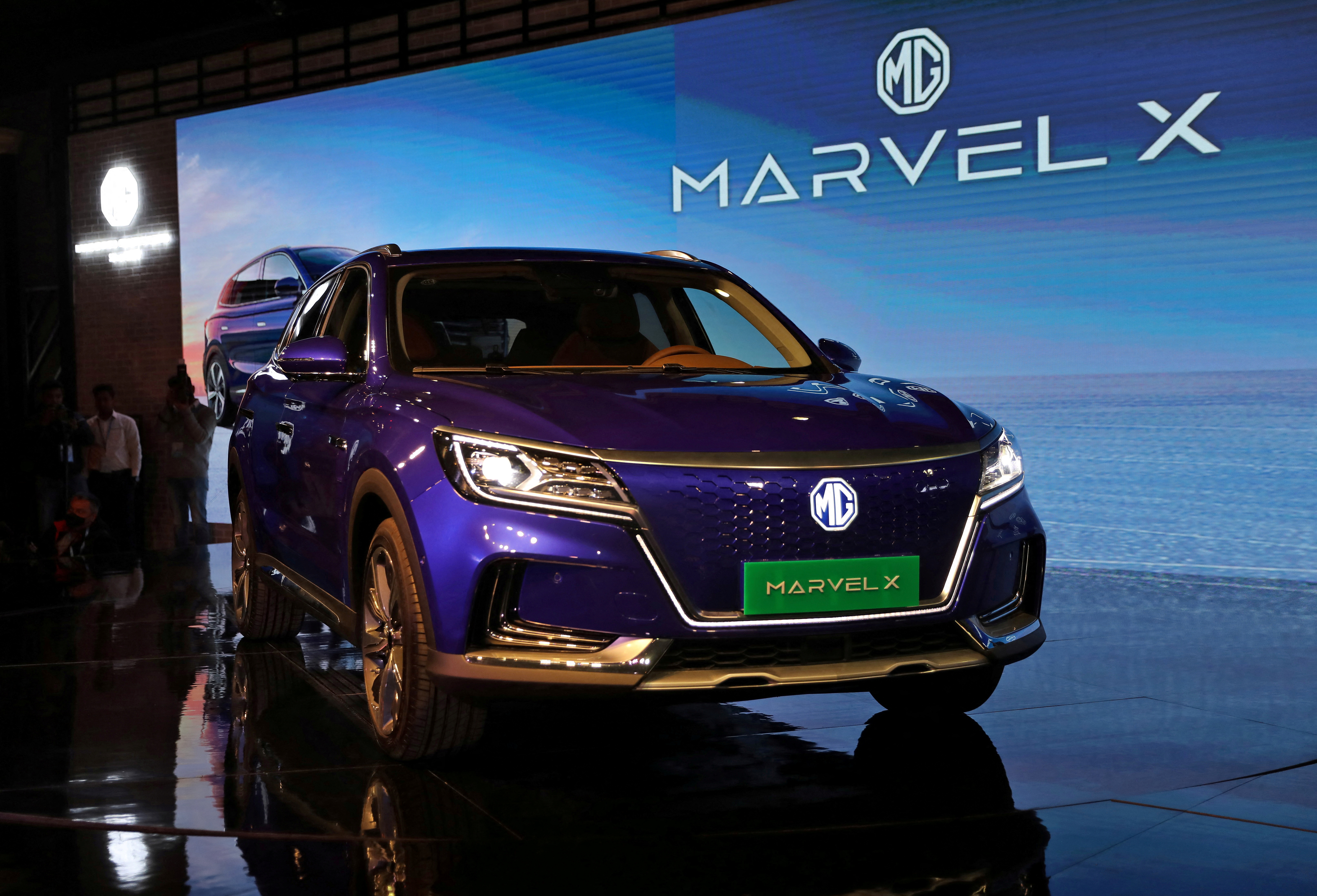 MG Motors Marvel X electric SUV is on display after it was unveiled at the India Auto Expo 2020 in Greater Noida