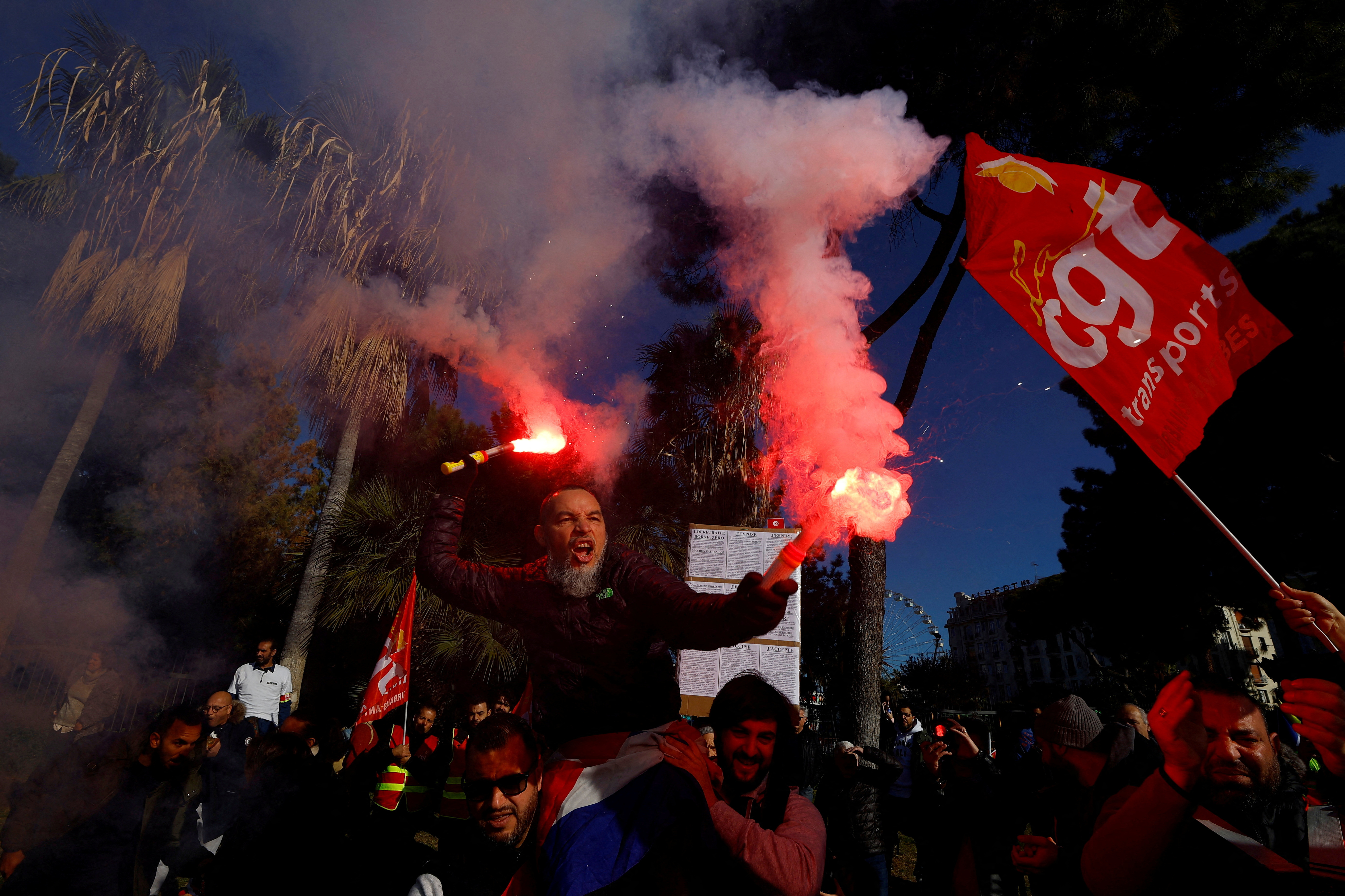 Third nationwide day of protests in France against pension reform