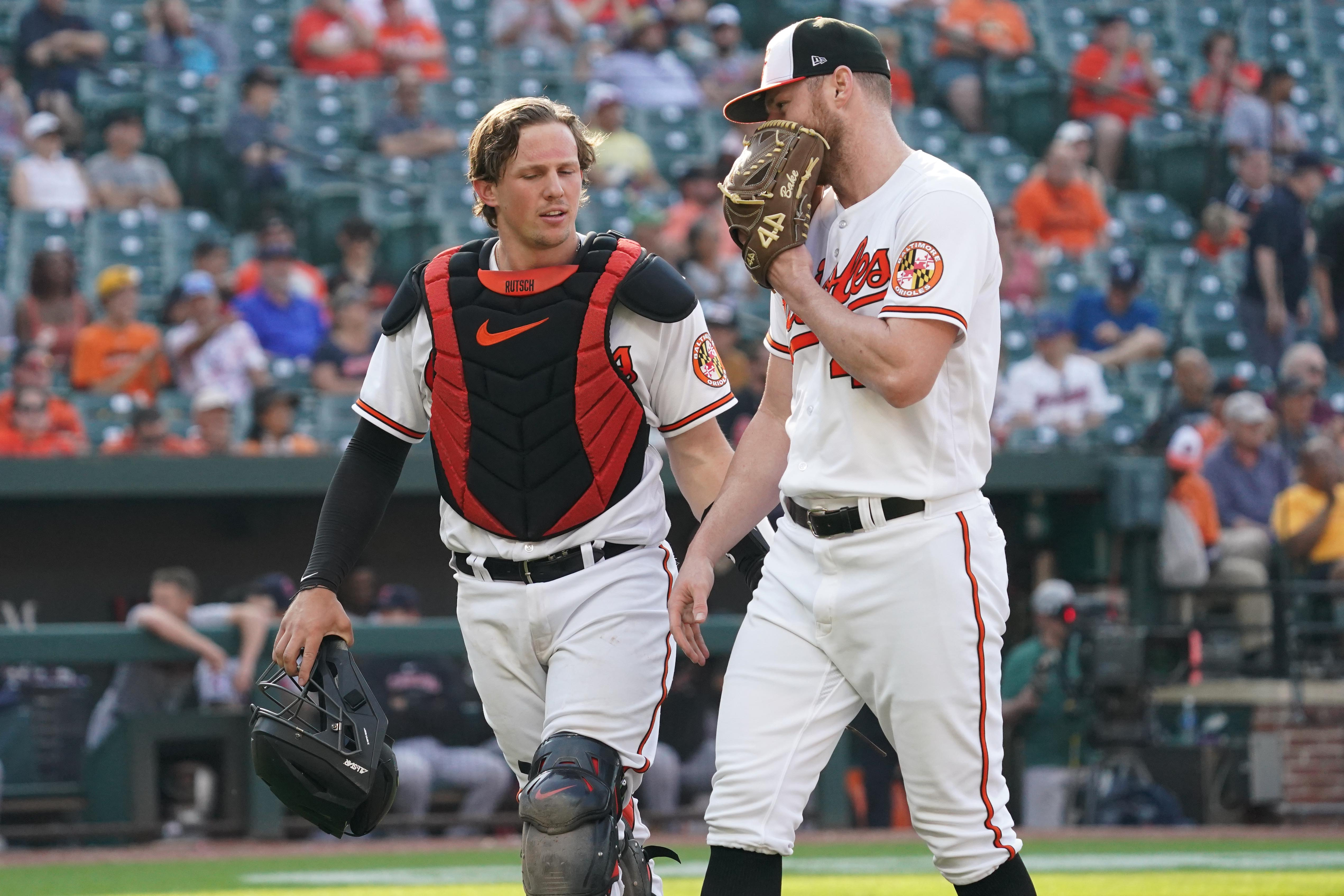 Baltimore, United States. 29th May, 2023. Cleveland Guardians first baseman Josh  Naylor (22) making contact with the pitch in the top of the third inning  against the Baltimore Orioles at Oriole Park