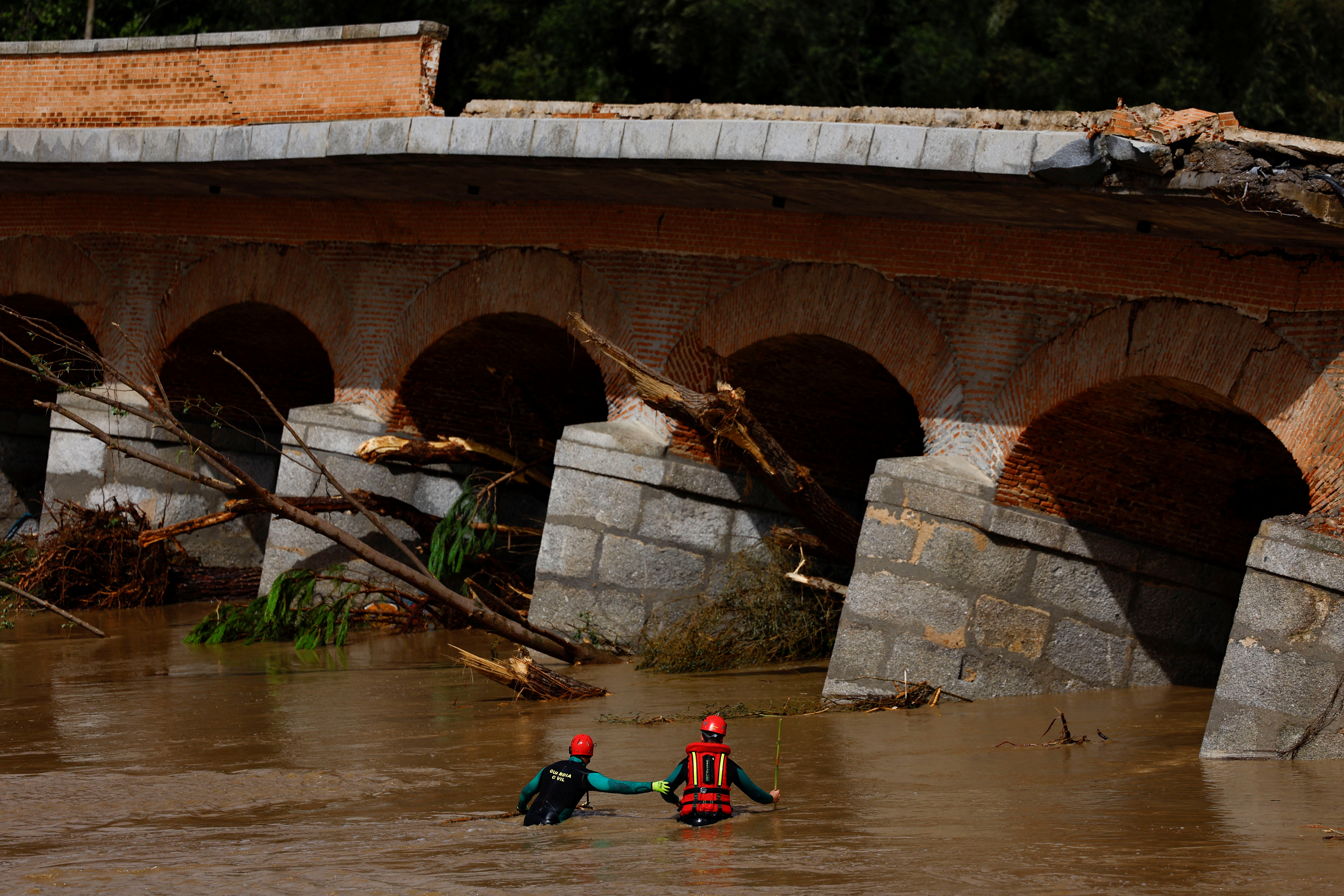 Aftermath of heavy rain in central Spain