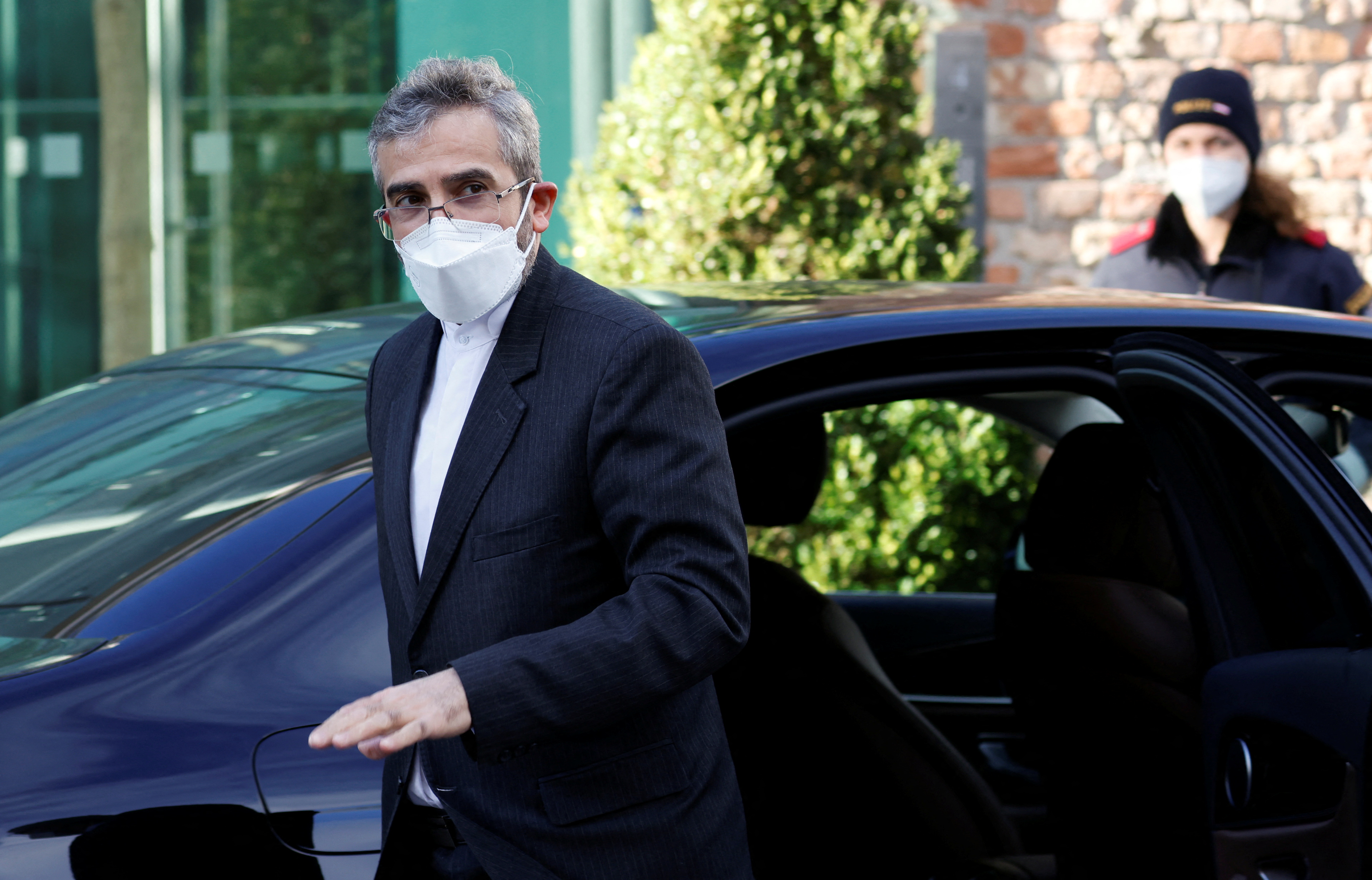 Iran's chief nuclear negotiator Ali Bagheri Kani arrives at Palais Coburg where closed-door nuclear talks with Iran take place in Vienna, Austria, February 8, 2022.  REUTERS/Leonhard Foeger