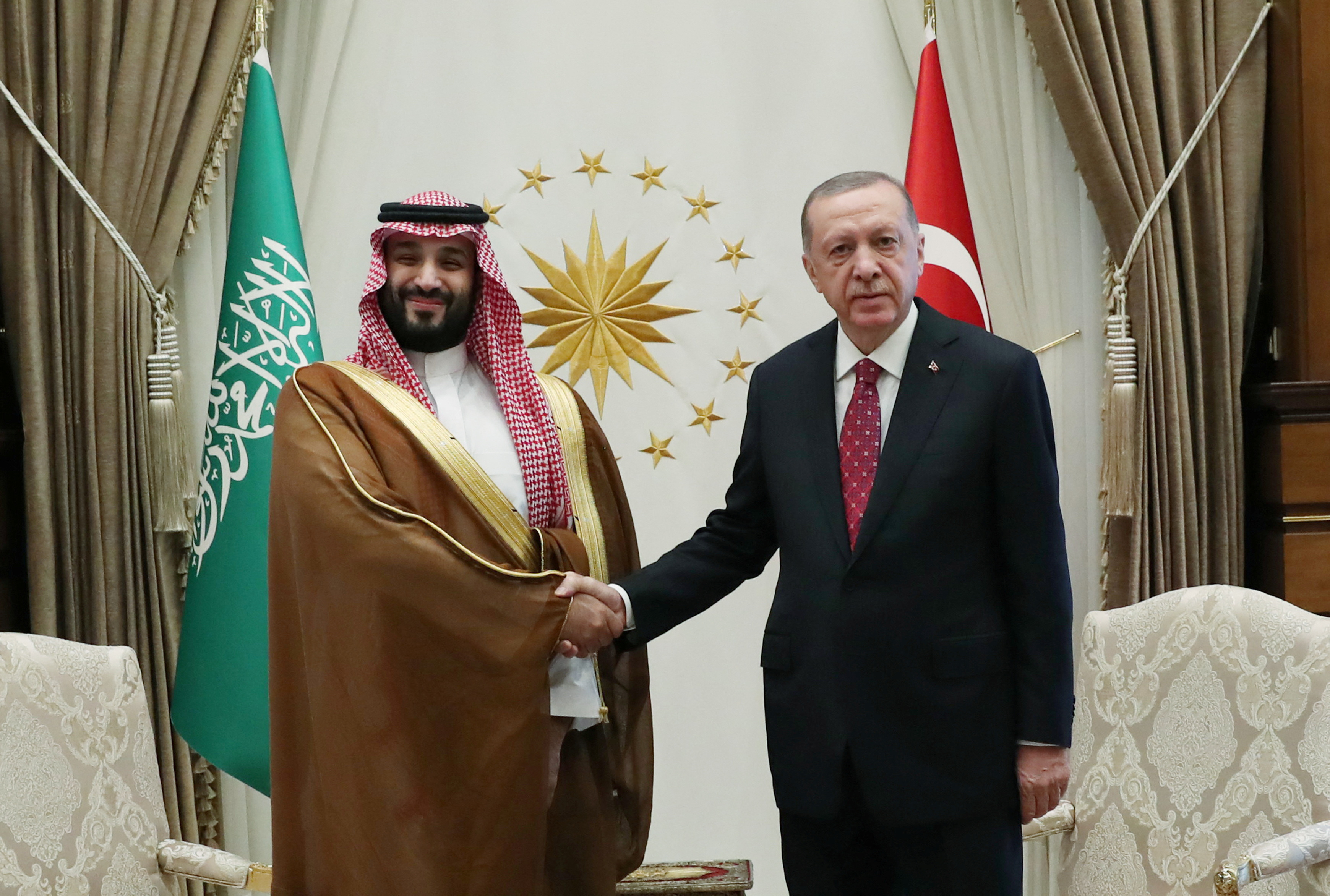 Turkish President Erdogan and Saudi Crown Prince Mohammed bin Salman meet in Ankara