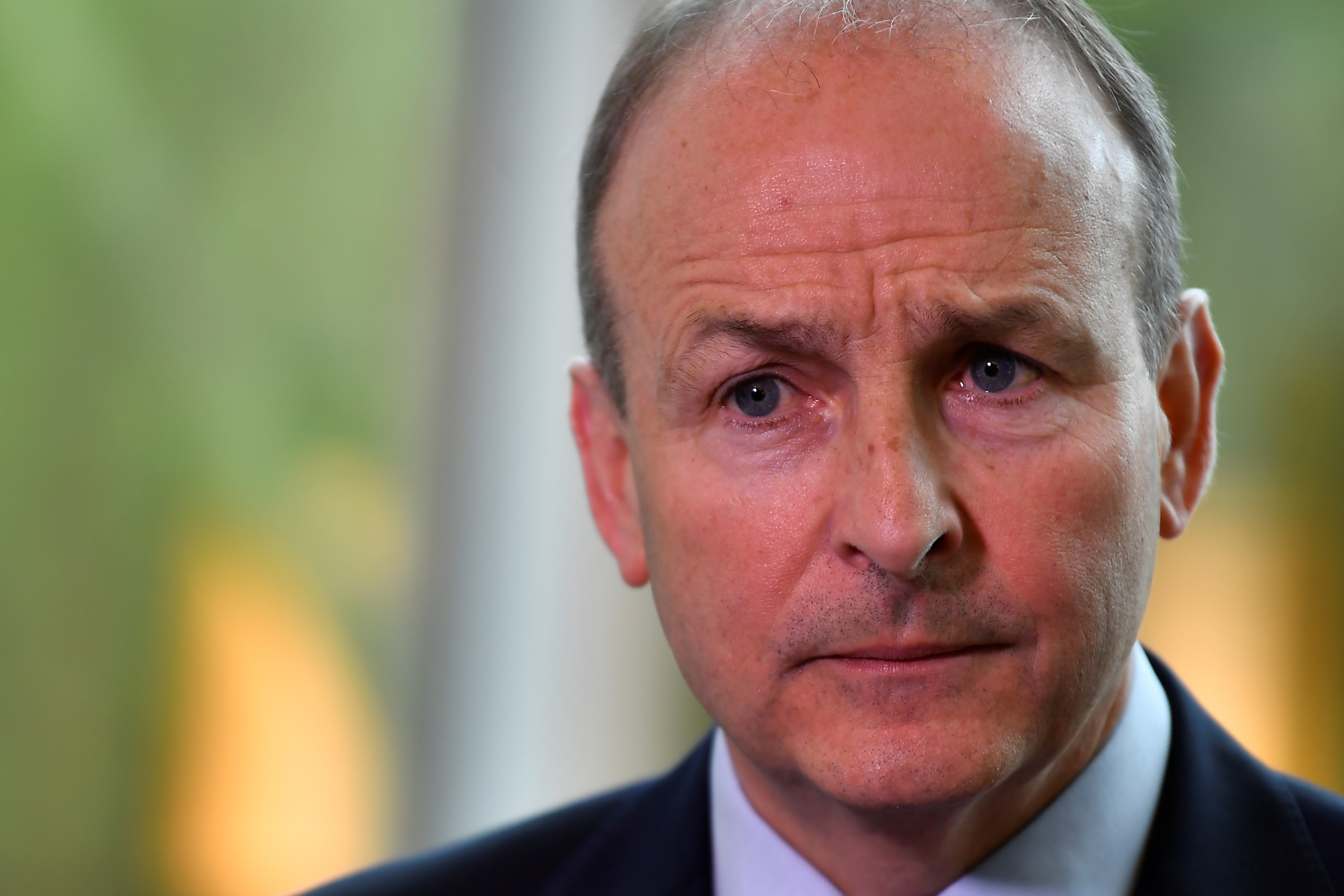 Taoiseach Micheal Martin speaks to Northern Ireland party leaders, in Belfast