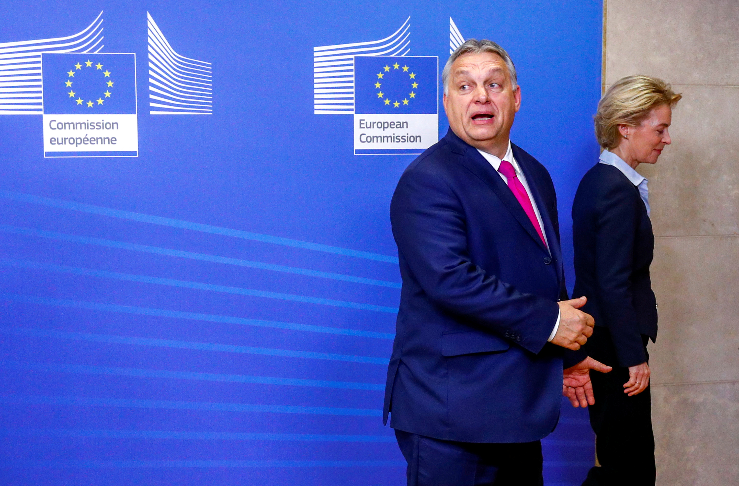 Hungarian Prime Minister Viktor Orban meets European Commission President Ursula von der Leyen in Brussels