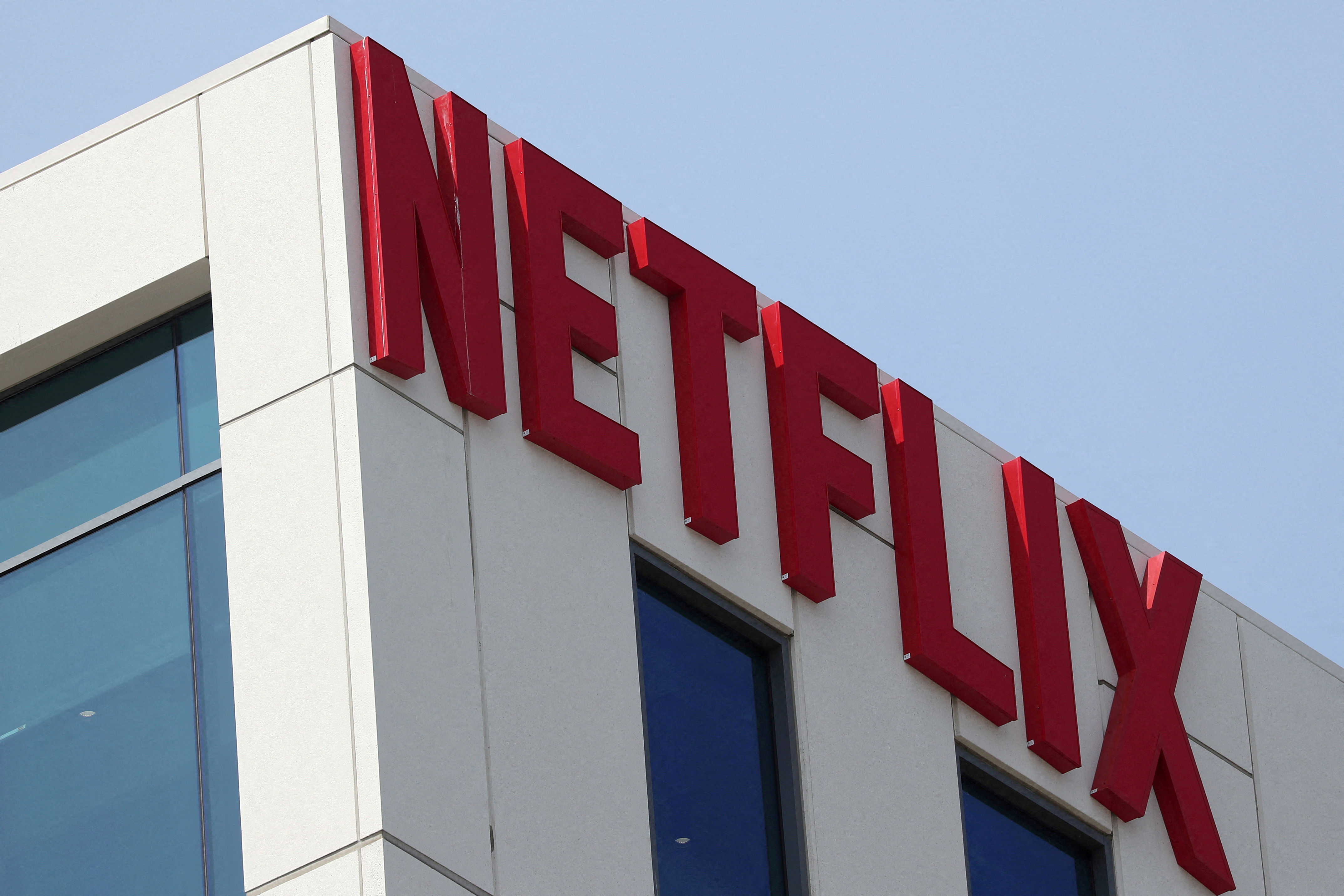 The Netflix logo is seen on their office in Hollywood, Los Angeles