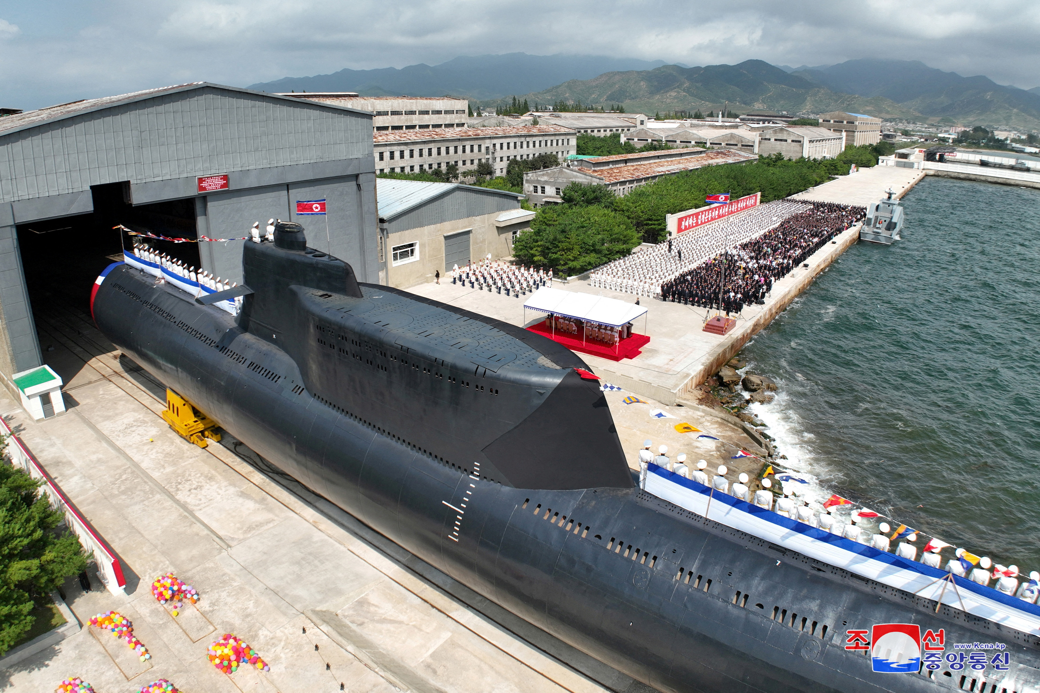 North Korea launches new tactical nuclear attack submarine, according to KCNA