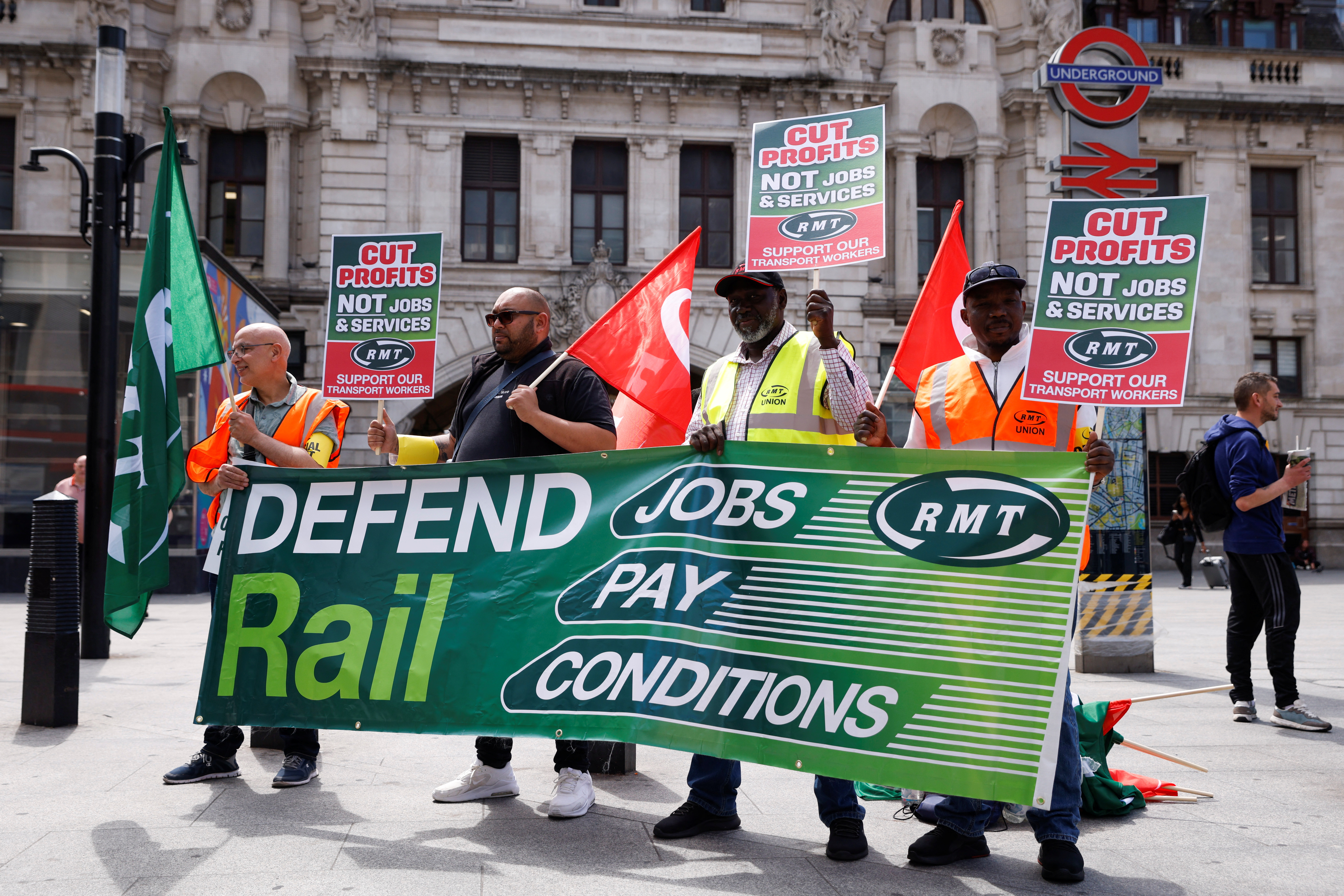 First day of national rail strike, in London