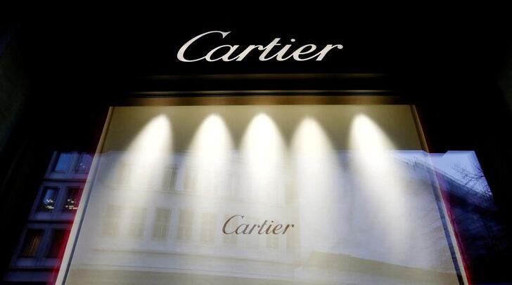 Logo of luxury goods group Richemont's flagship brand Cartier is seen in Zurich