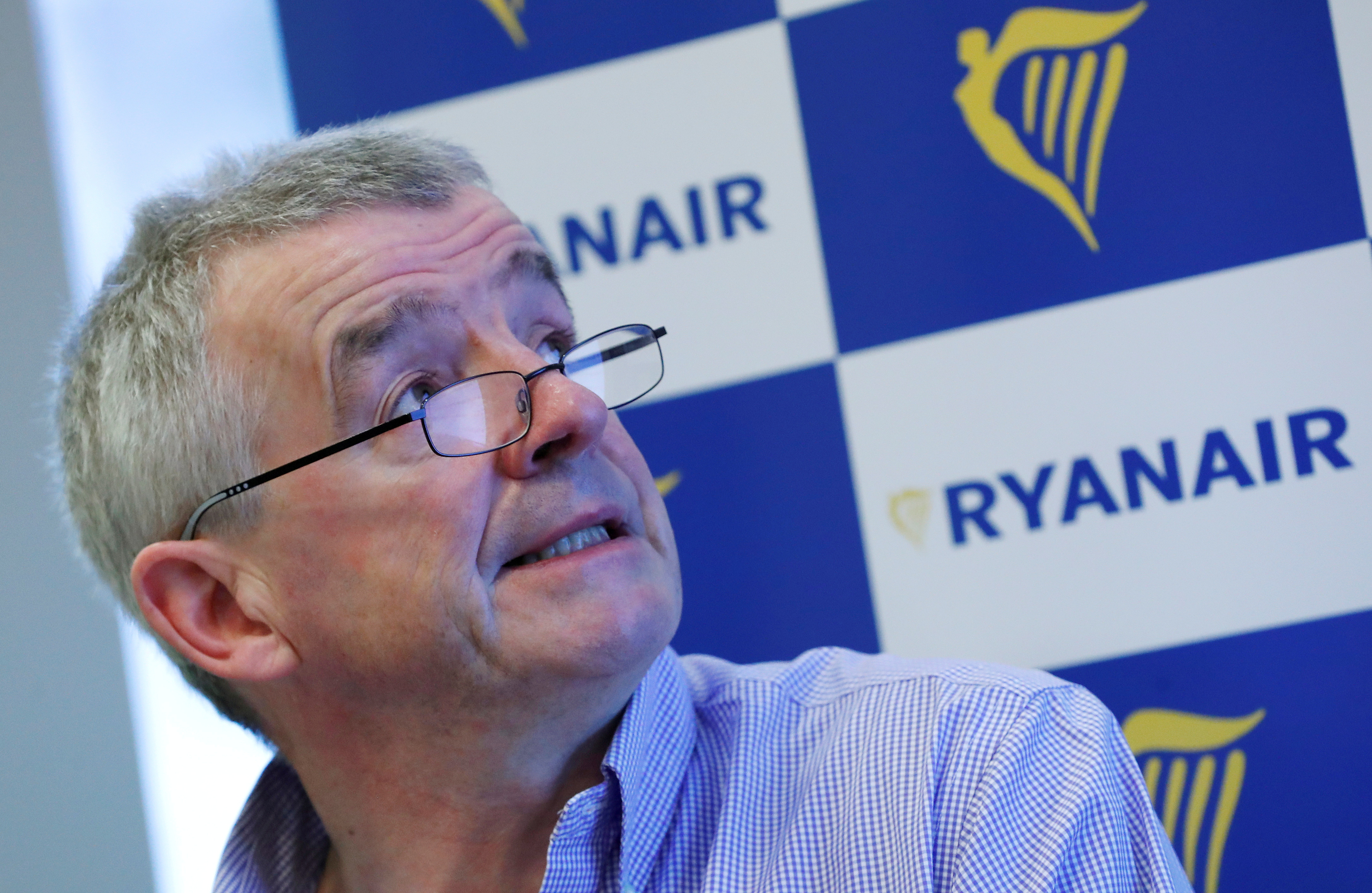 Ryanair CEO Michael O'Leary holds a news conference in Brussels, Belgium, March 6, 2018. REUTERS/Yves Herman/File Photo